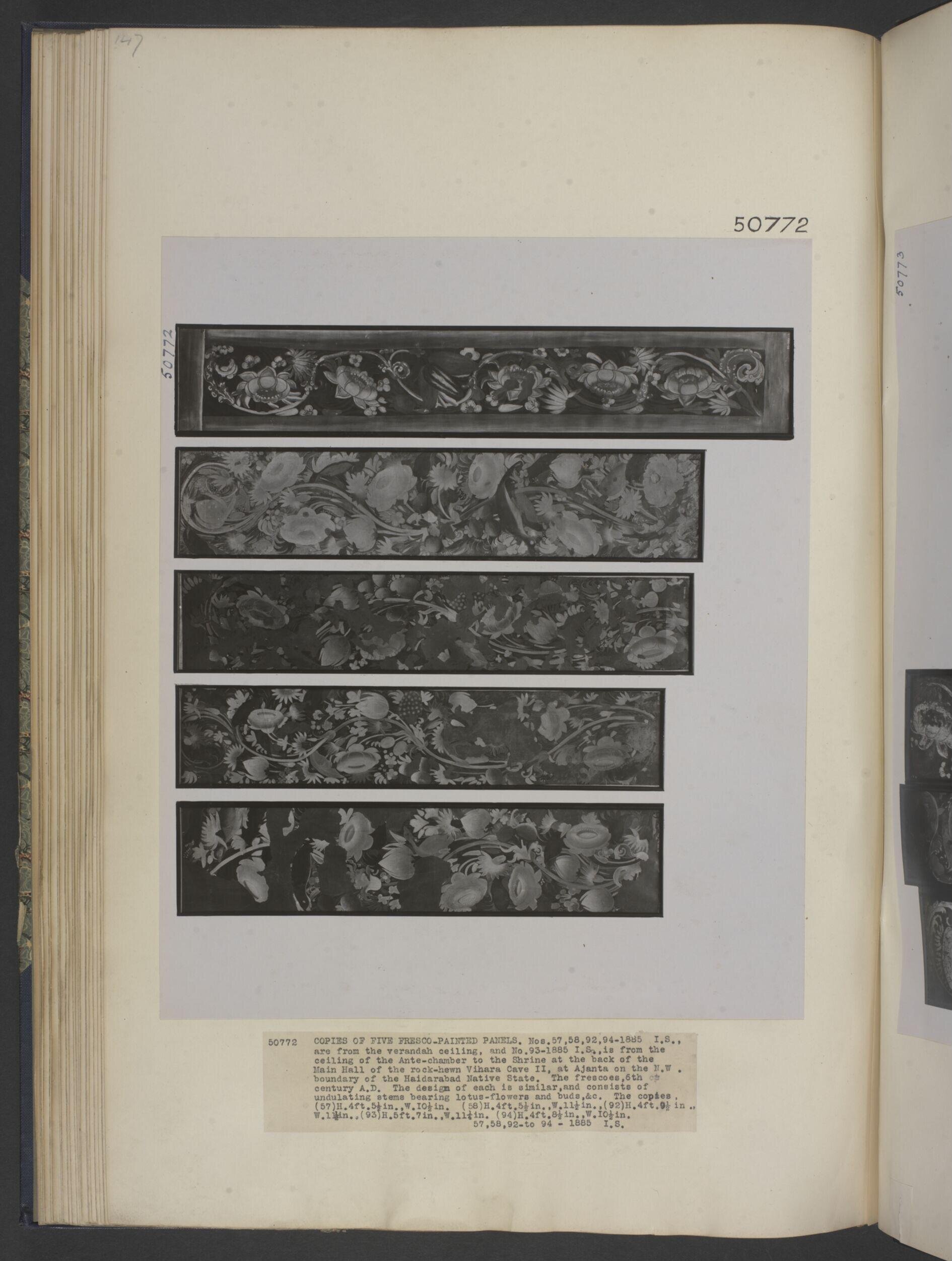 Copy of painting in the caves of Ajanta (cave 2)