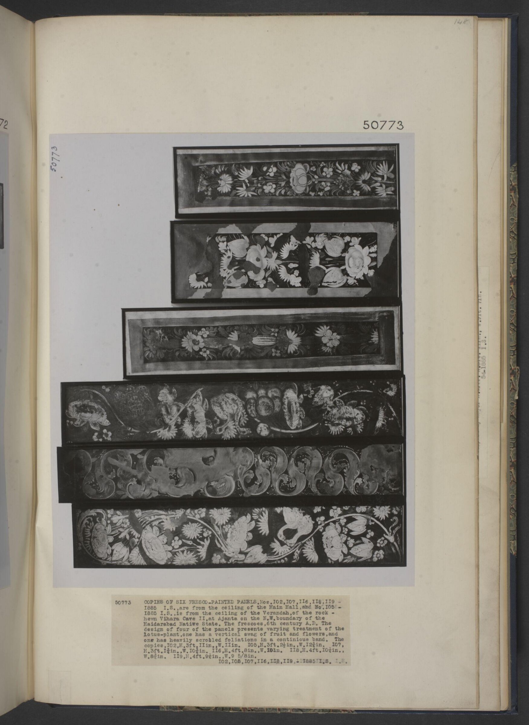 copy of painting in the caves of Ajanta, (cave 2), John Griffiths, 1872-1885