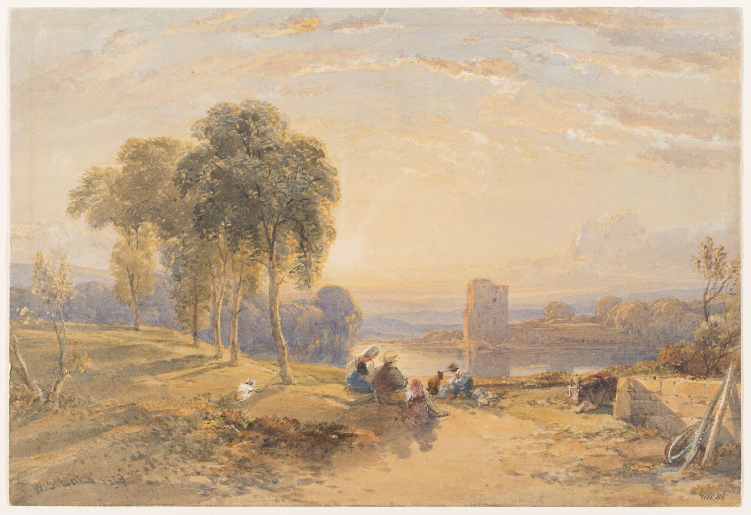 Landscape : Evening, Leitch, 1859