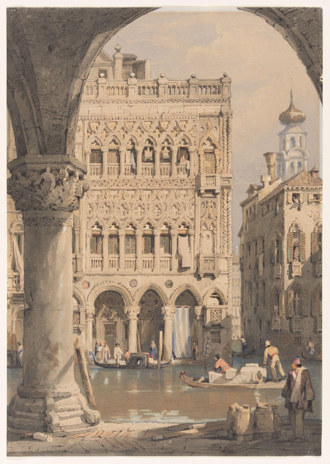 The Casa d'Oro, Venice, Samuel Prout, early 19th century