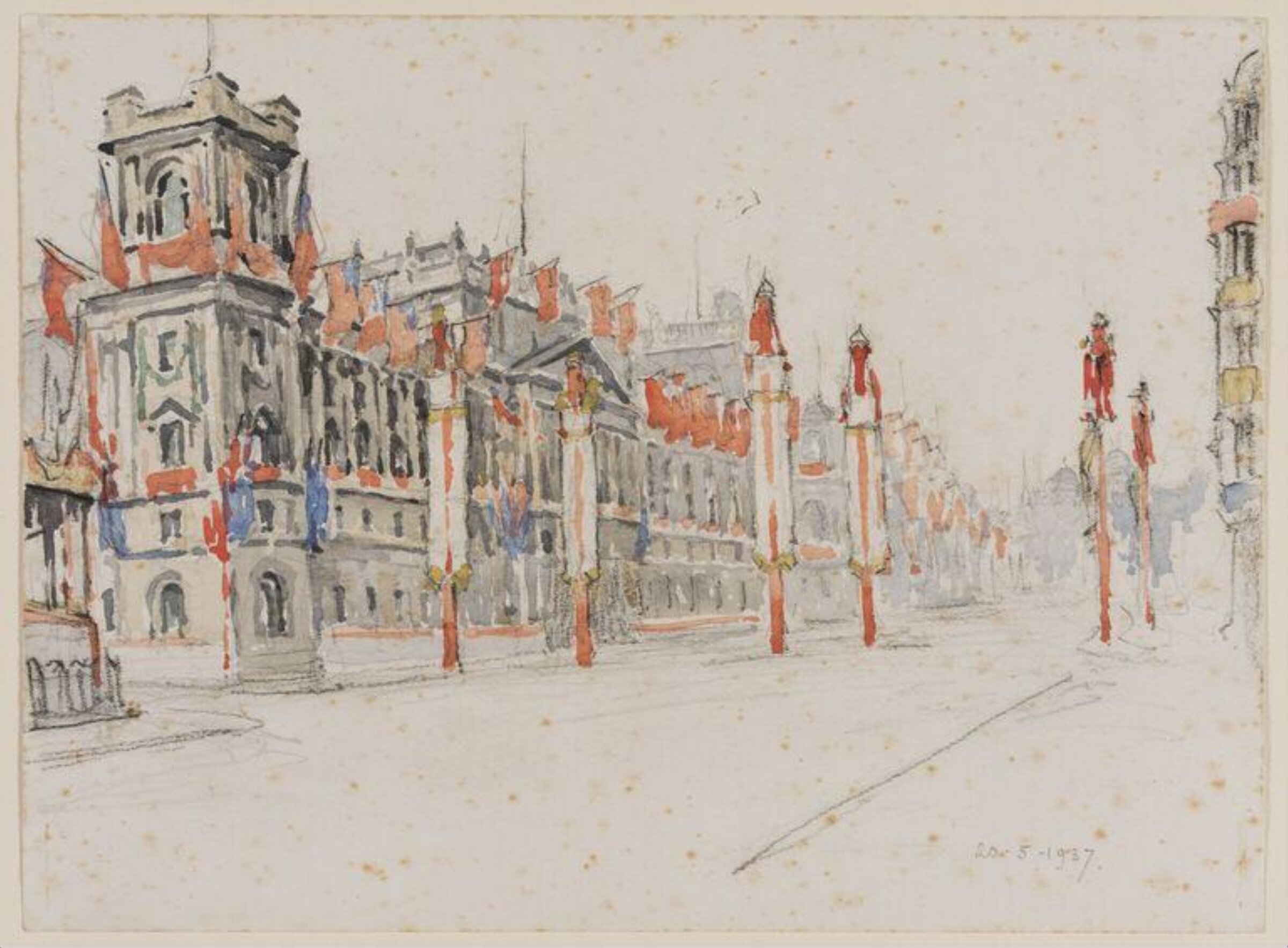 The Foriegn Office looking up Whitehall, Pile, 1937