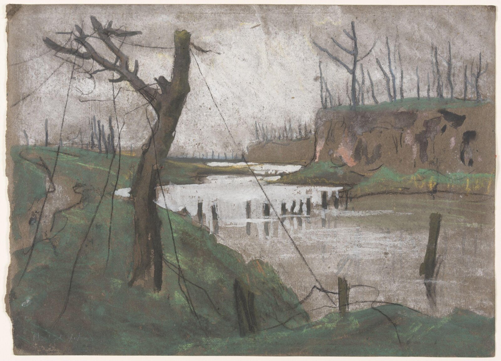 Moat at Ypres, Ernest Procter, ca. 1905-1935