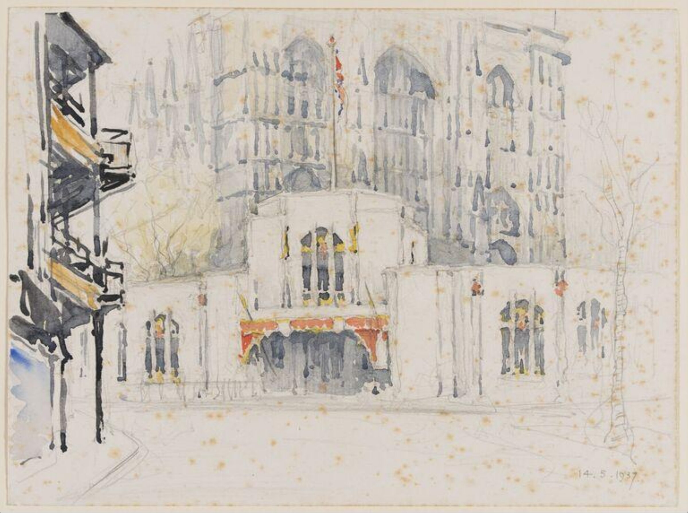 Westminster Abbey with stands, Pile, 1937