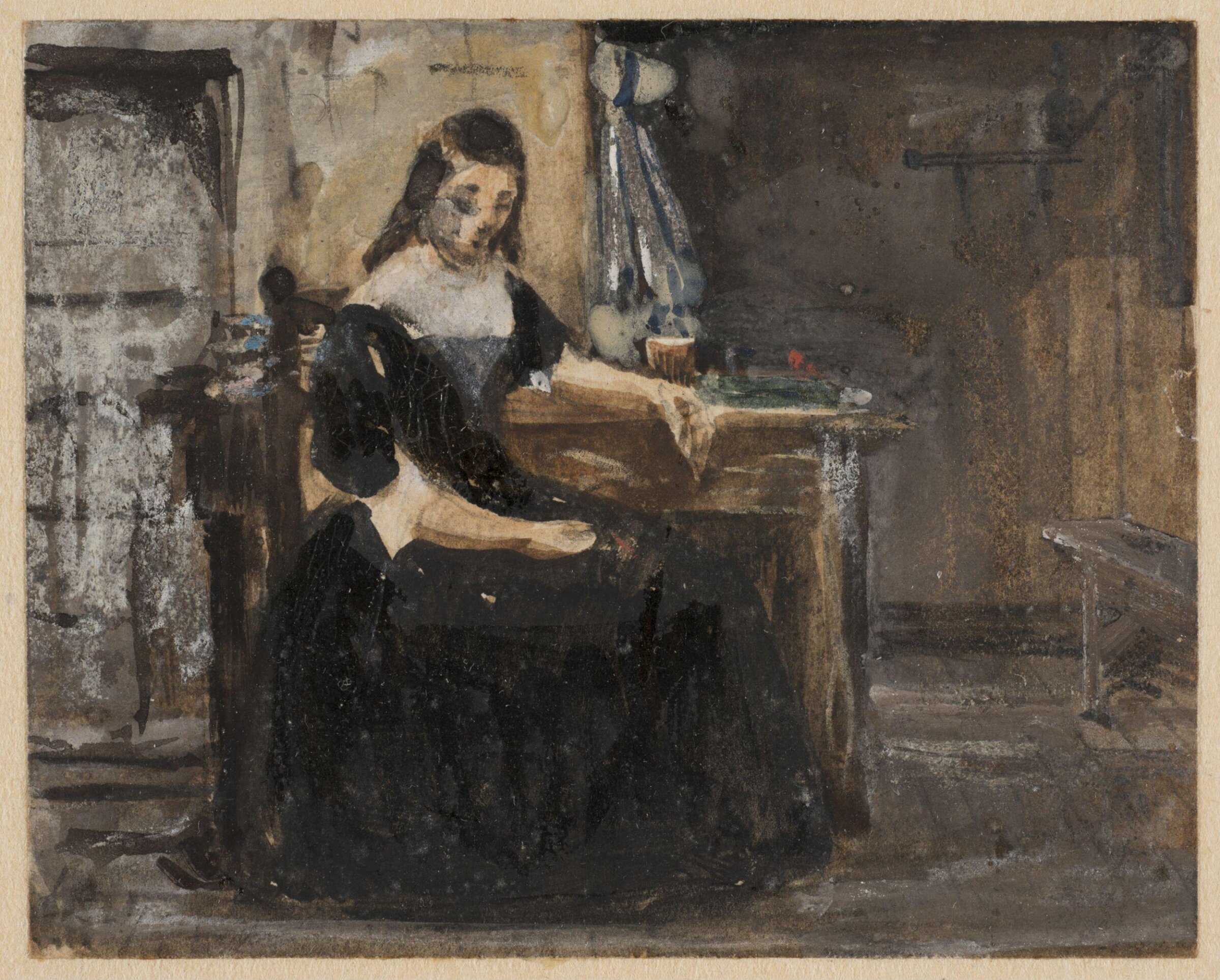 Studies for 'The Poor Teacher', Richard Redgrave, ca. 1840