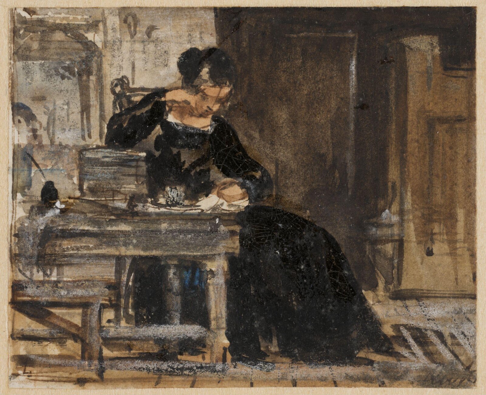 Studies for 'The Poor Teacher', Richard Redgrave, ca. 1840