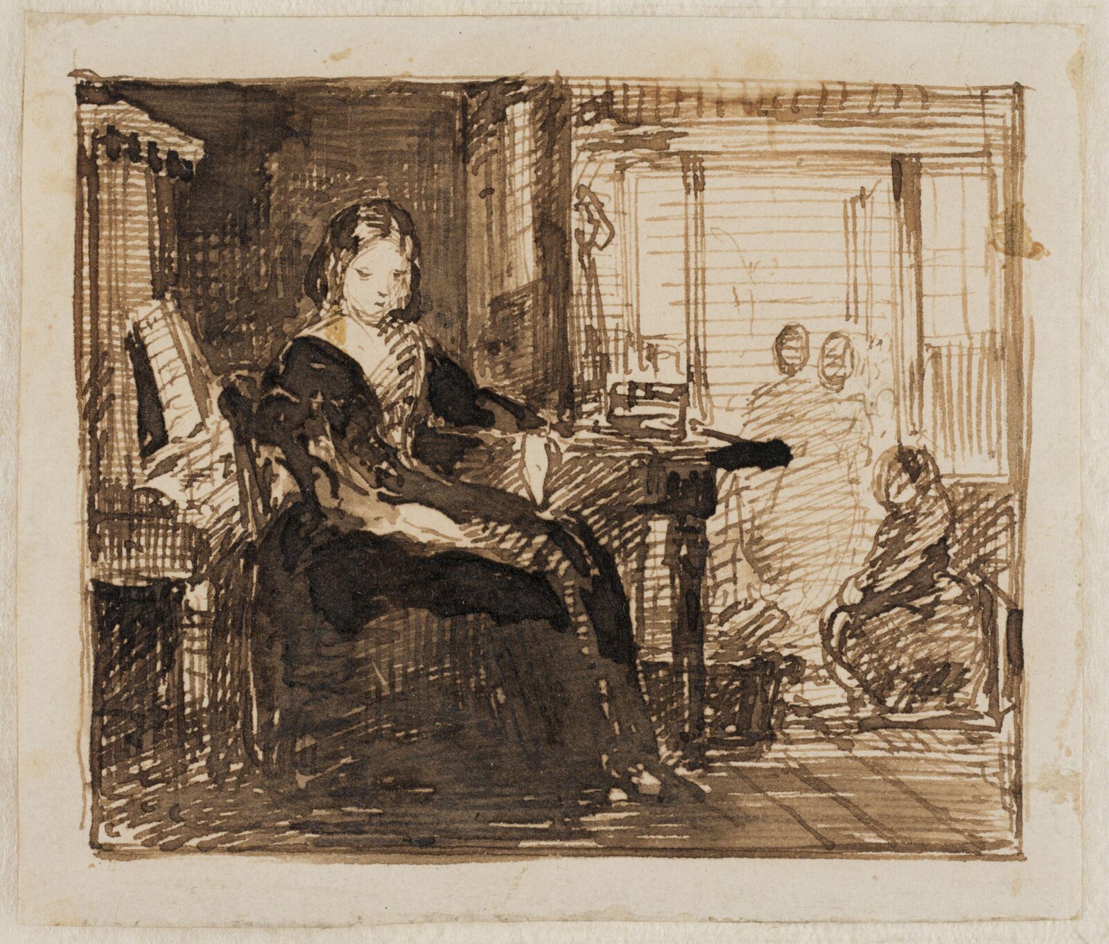 Studies for 'The Poor Teacher', Richard Redgrave, ca. 1840