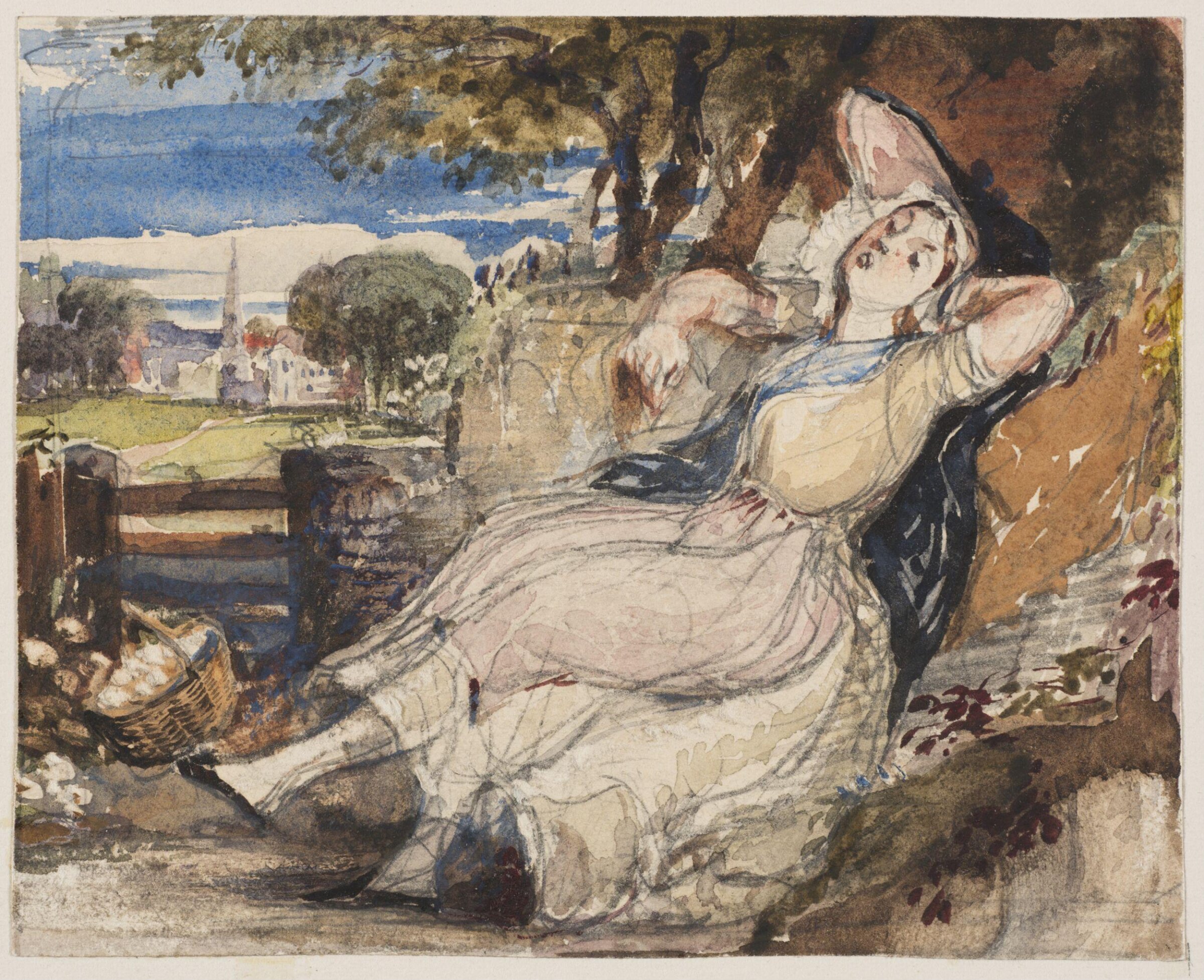Sketch for 'The Castle Builder', Richard Redgrave, 1841