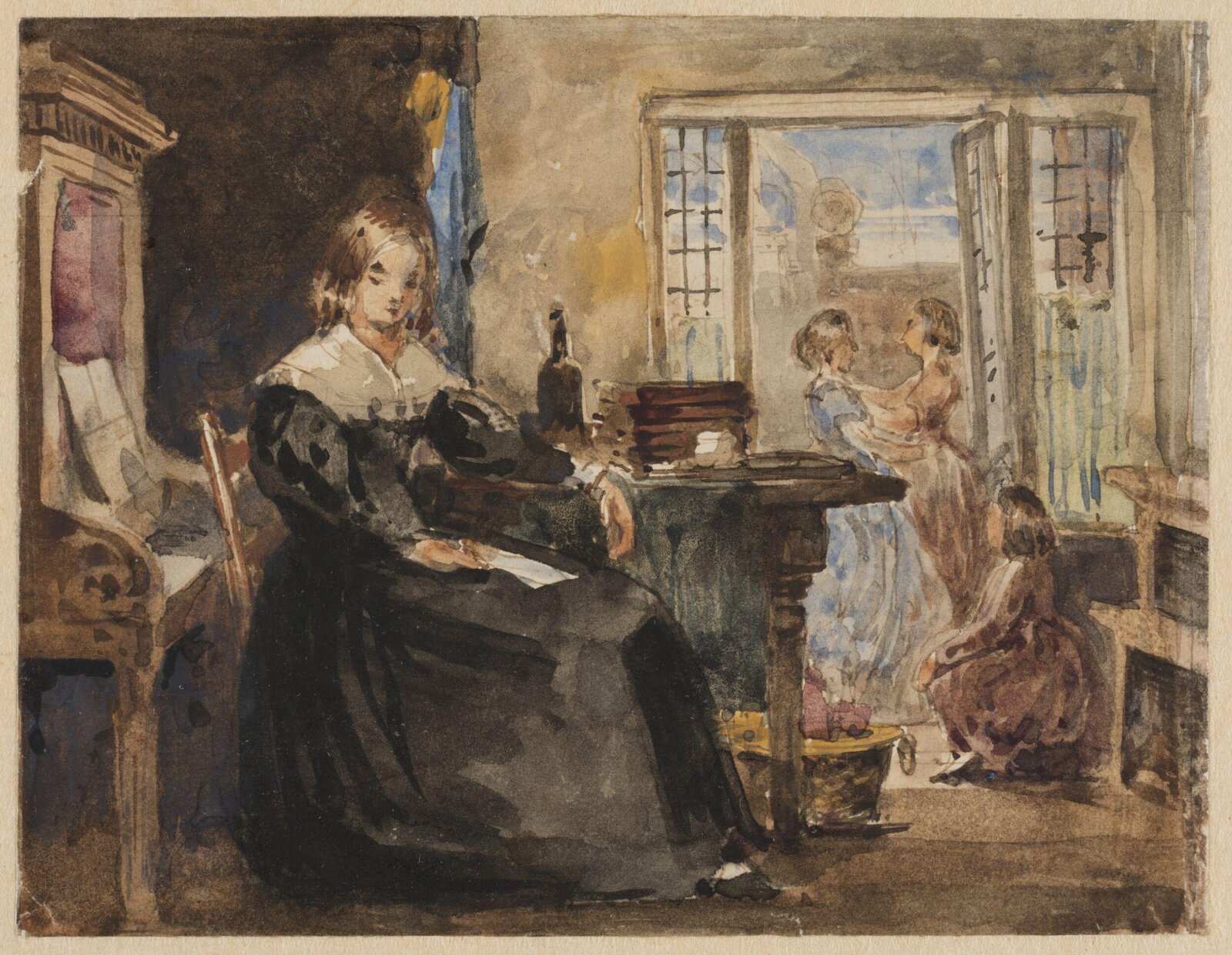 Studies for 'The Poor Teacher', Richard Redgrave, ca. 1840