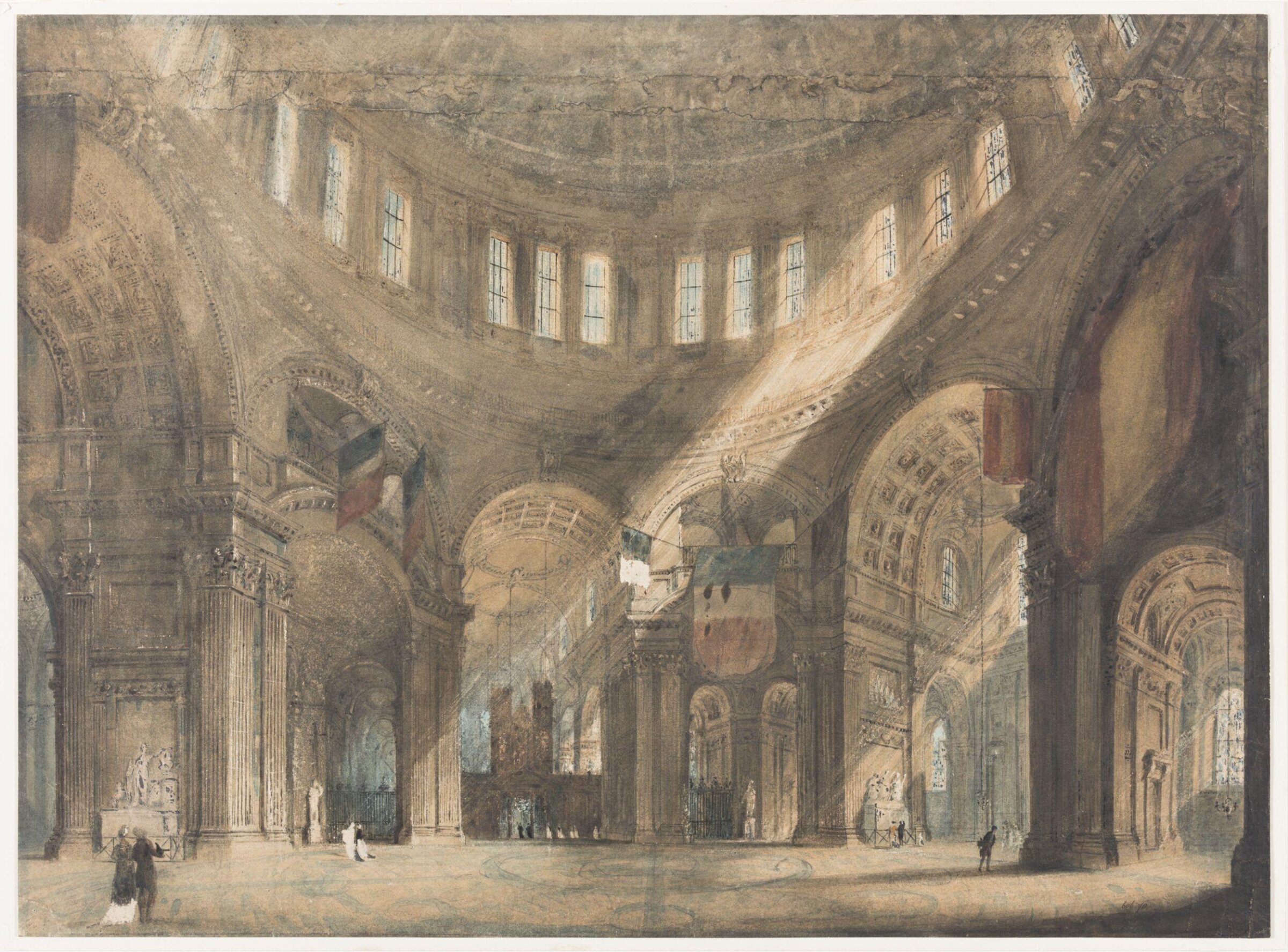 Interior of Saint Paul's Cathedral, A.W.N. Pugin, ca. 1835-52
