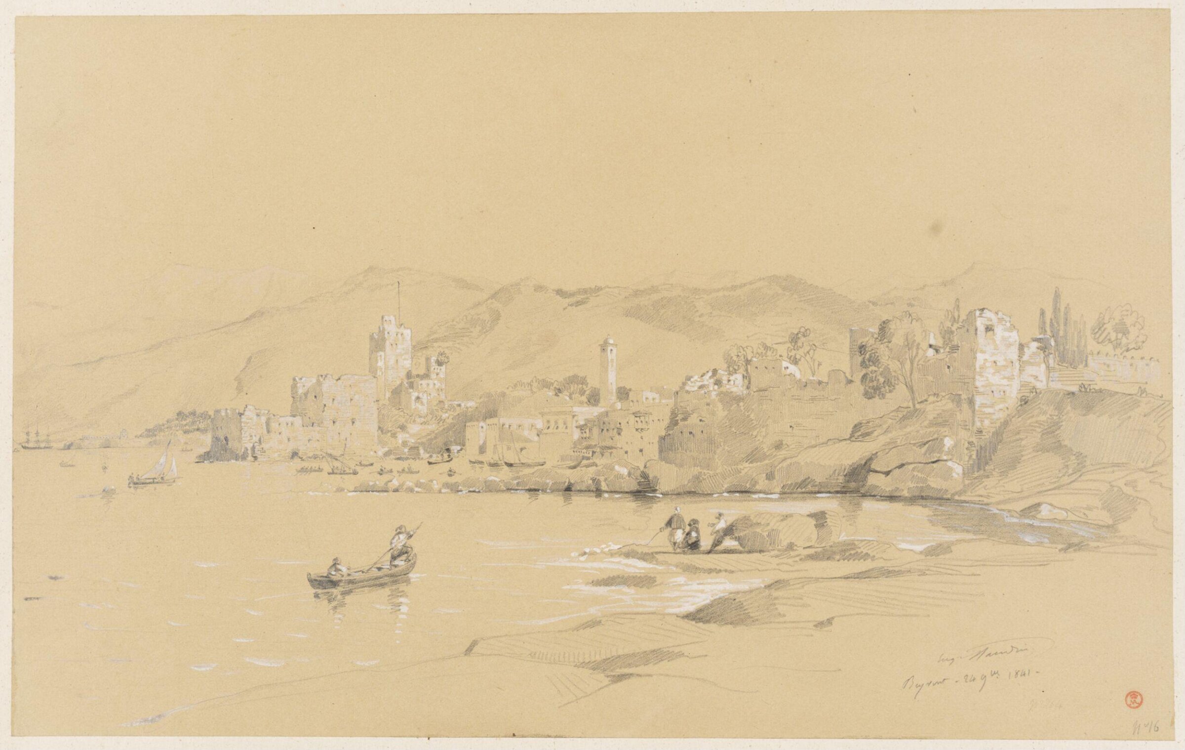 Drawing, Eugène-Napoléon Flandin, ca. mid 19th century
