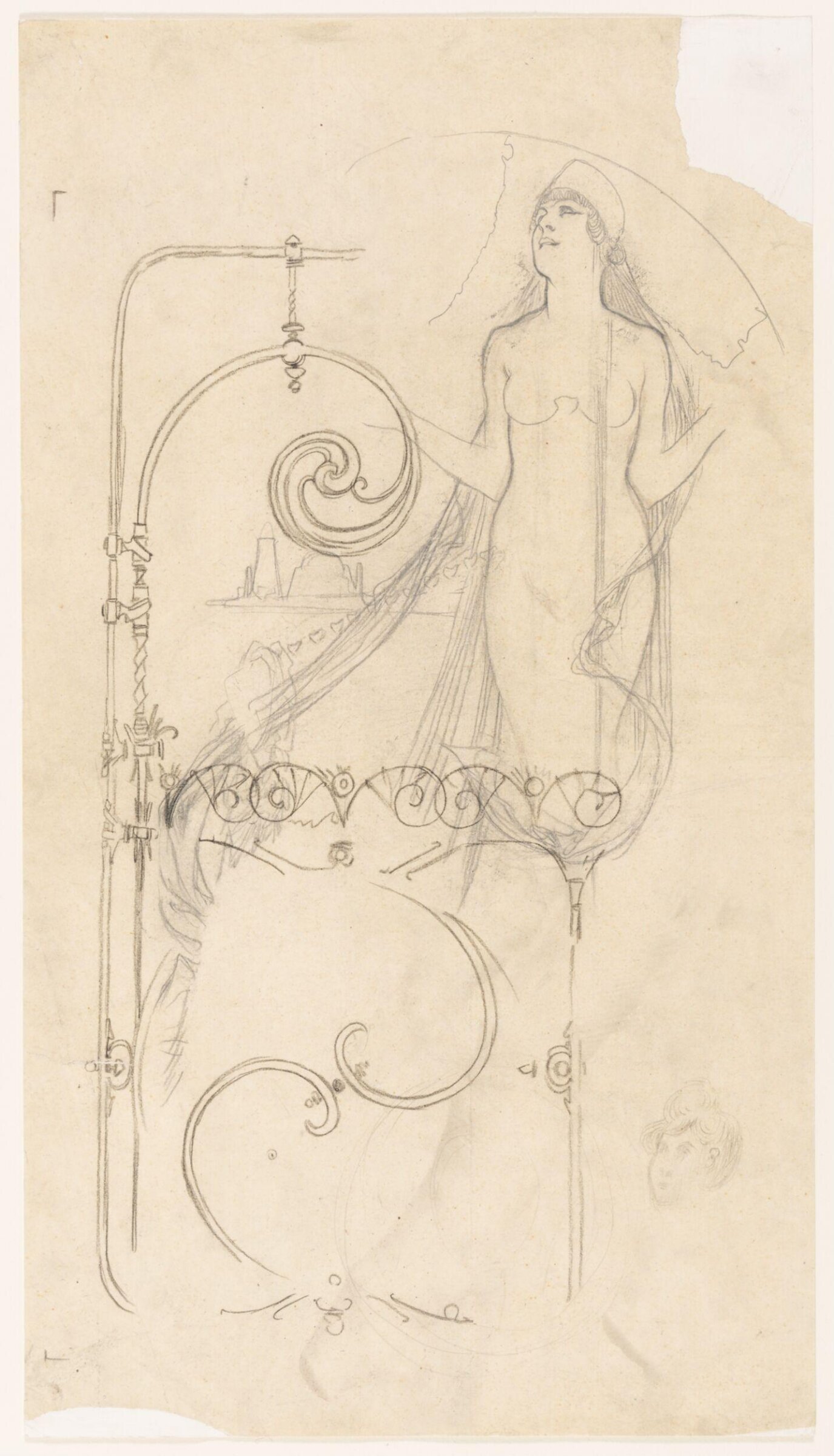 Drawing, Alphonse Mucha, ca.1897