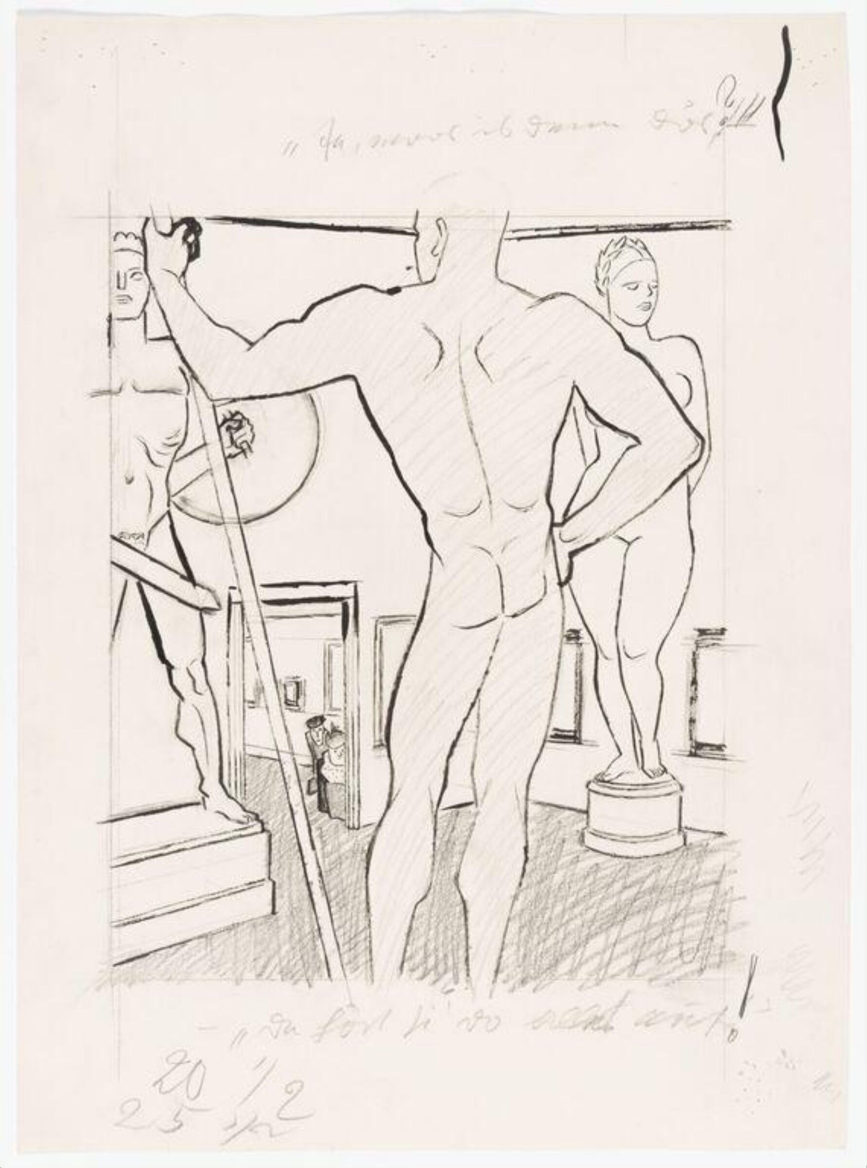 Final draft of drawing `Ja, was ist denn das?', Karl Arnold, About 1935-1939
