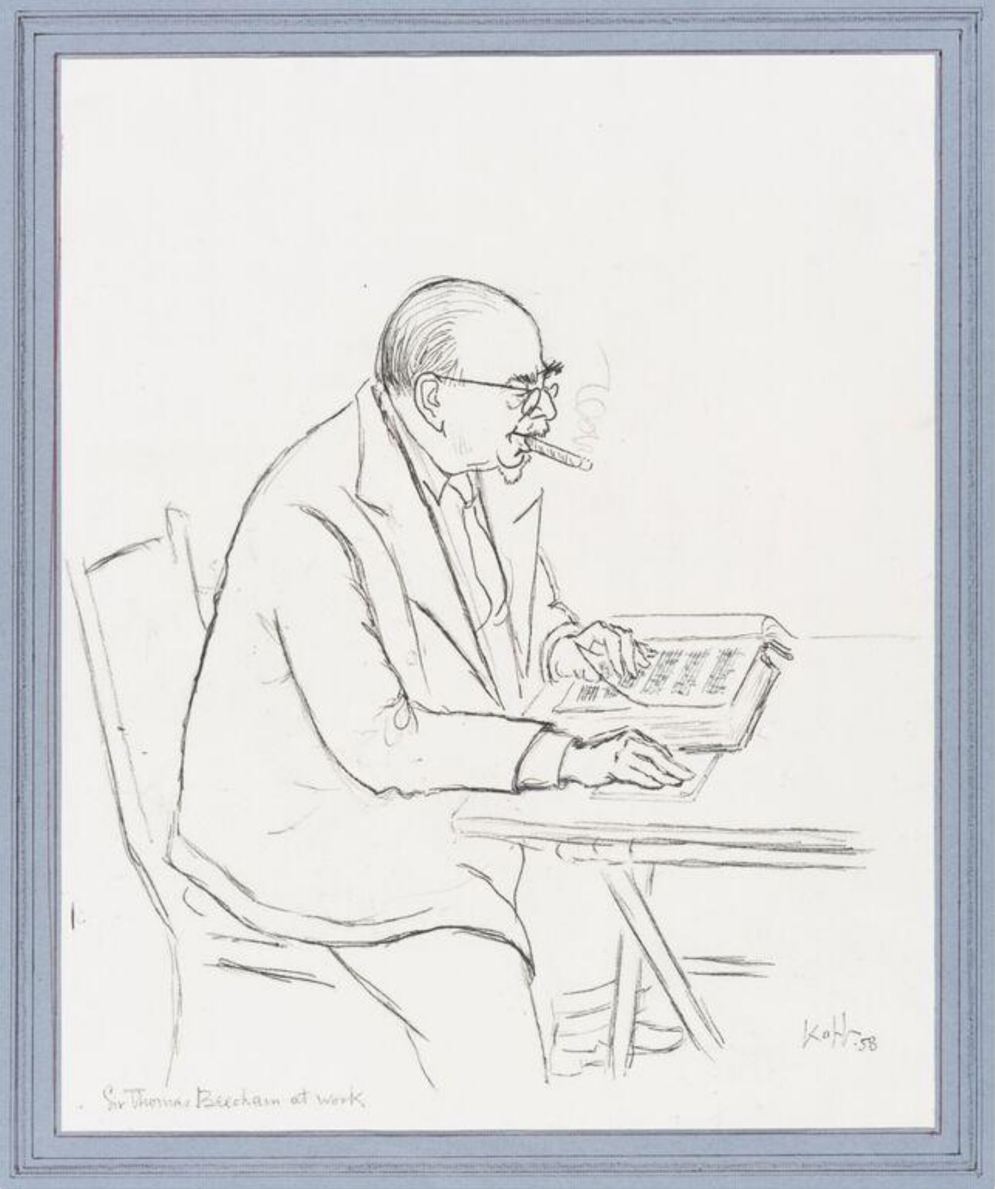 Sir Thomas Beecham at work, Edmond Xavier Kapp, 1958