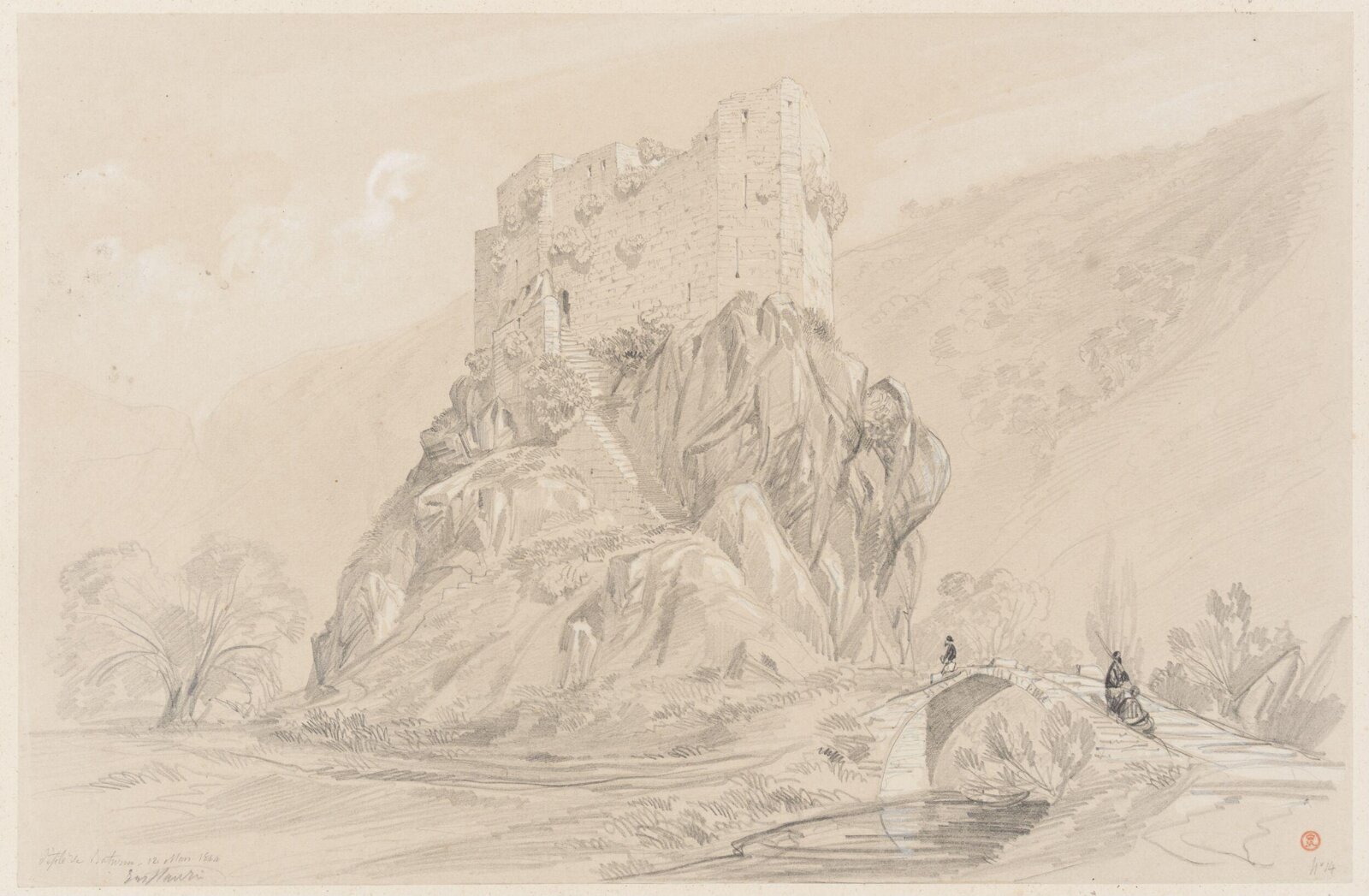 Drawing, Eugène-Napoléon Flandin, ca. mid 19th century