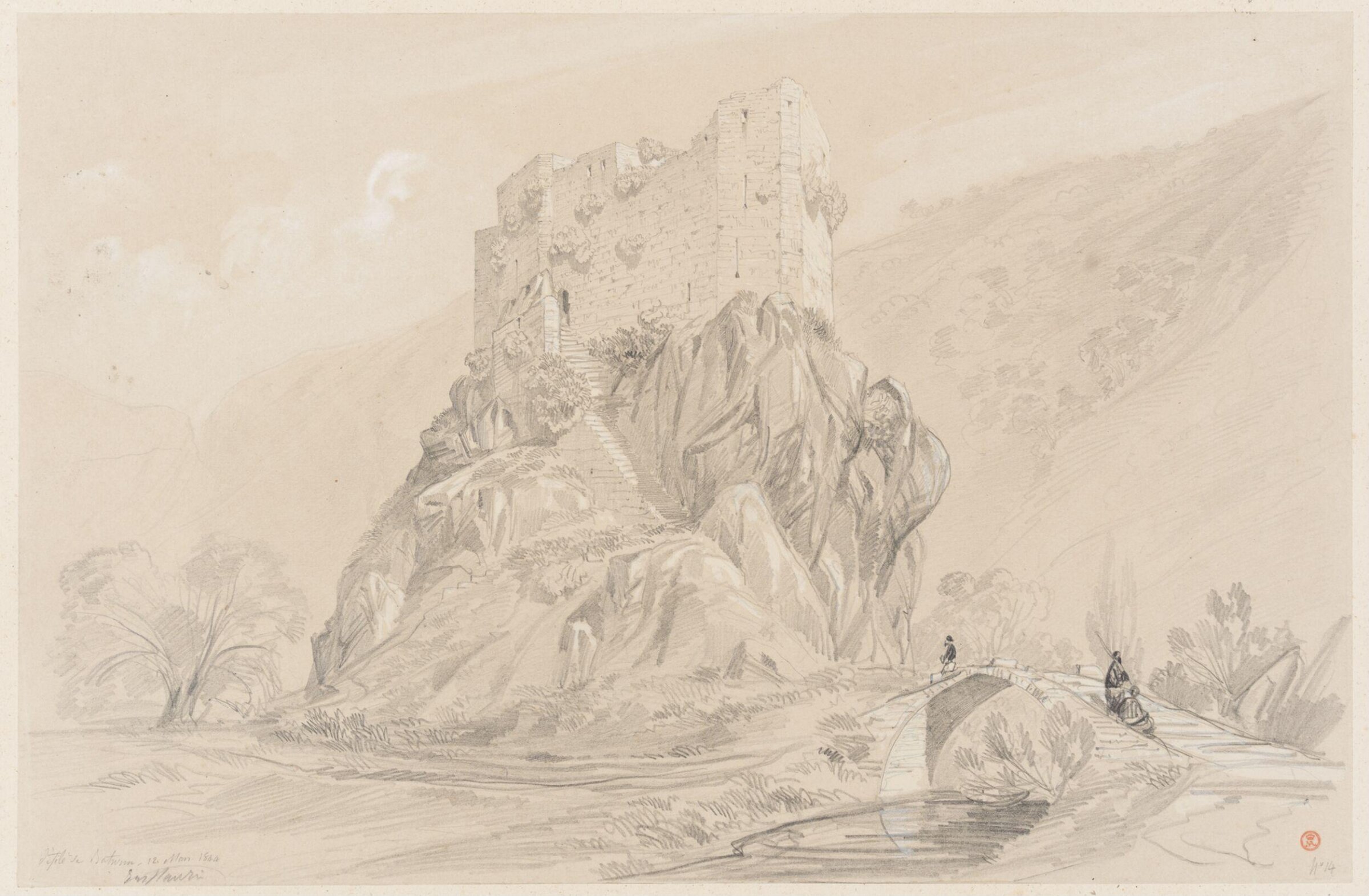 Drawing, Eugène-Napoléon Flandin, ca. mid 19th century