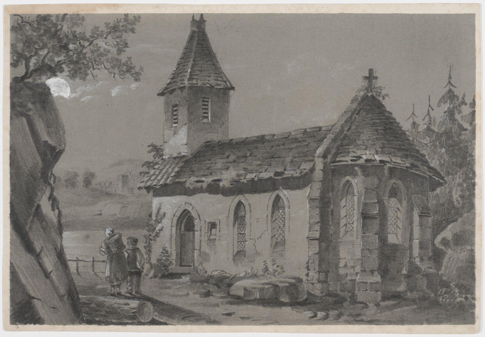 A Church by Moonlight., C. Galpin, 1820s