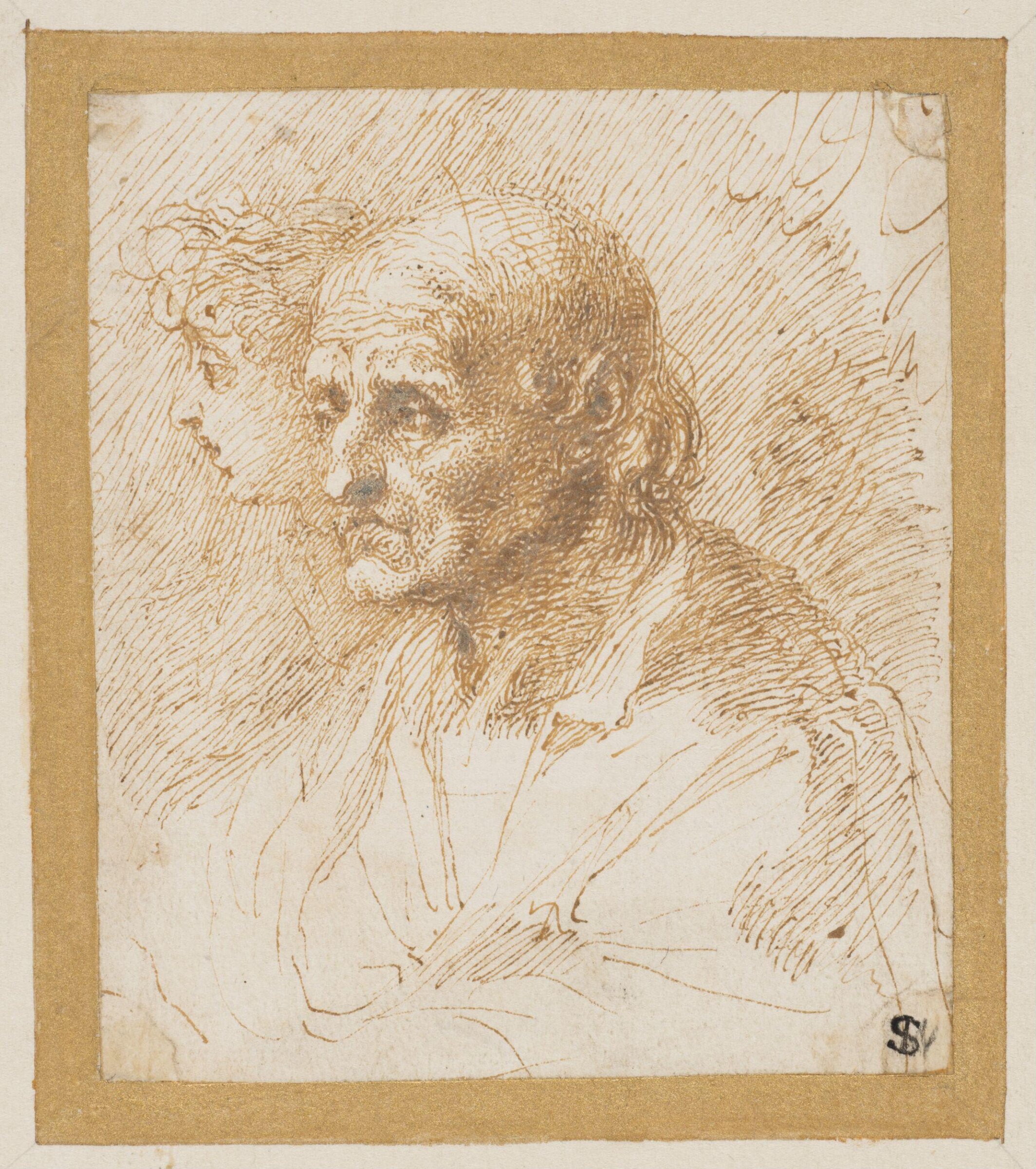 Study of the head of an old man, Isaac Oliver, ca.1610