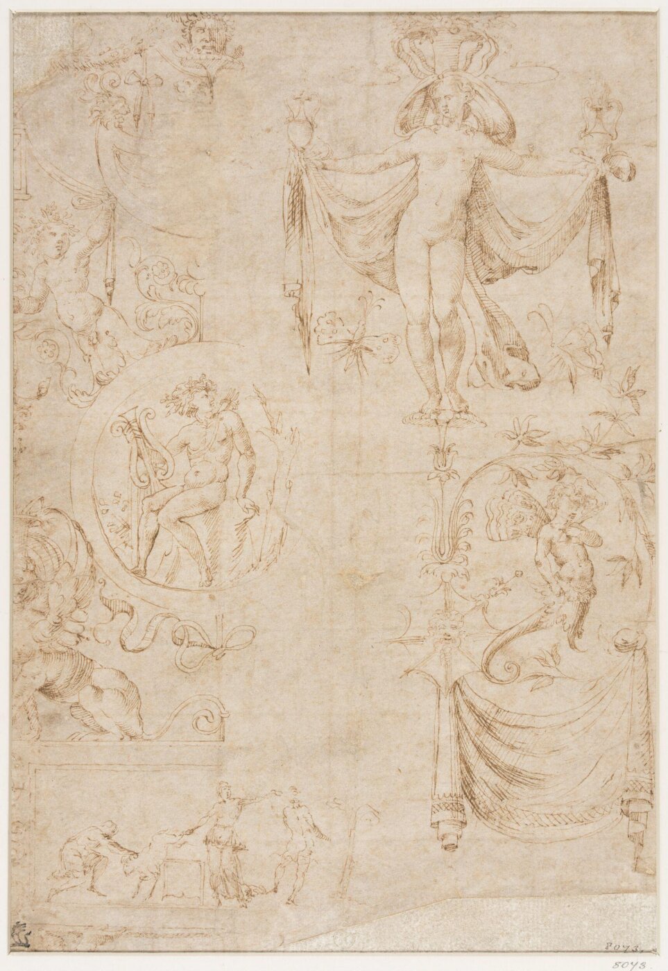 Unknown, Two vertical bands of grotesque ornament