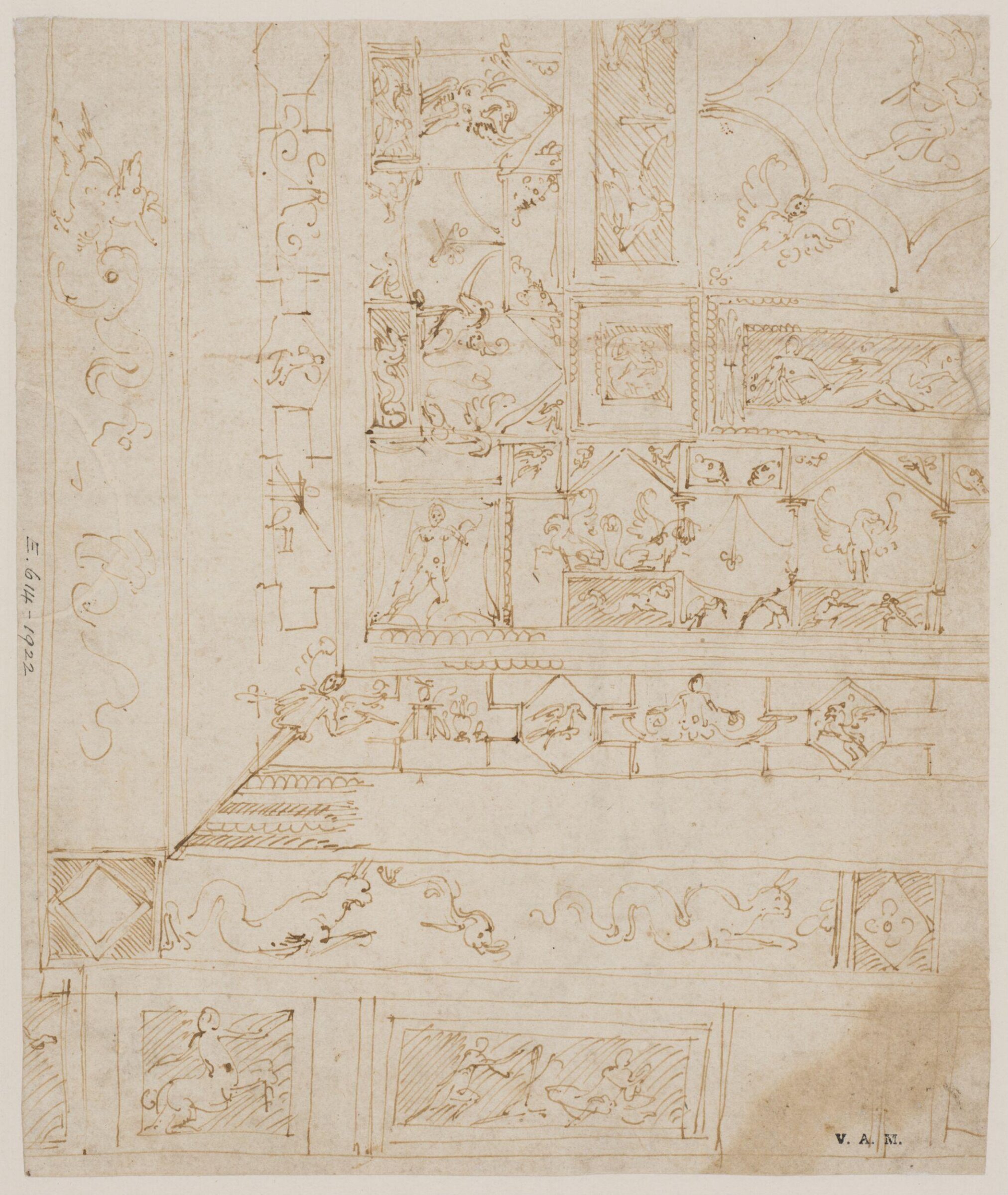 design for frieze and ceiling decoration, Perino del Vaga, 1501-47