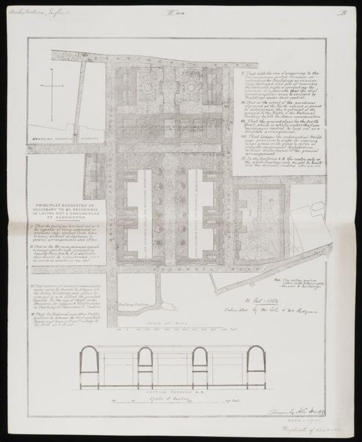 Plan for Exhibition arrangement at South Kensington top image