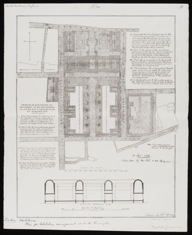 Plan for Exhibition arrangement at South Kensington top image