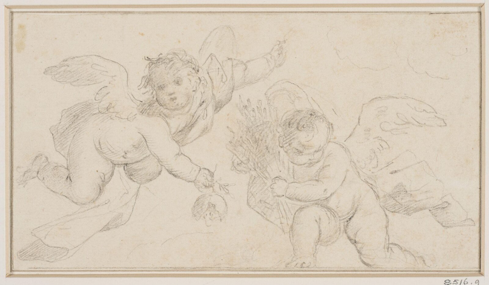Two putti, mid 18th century