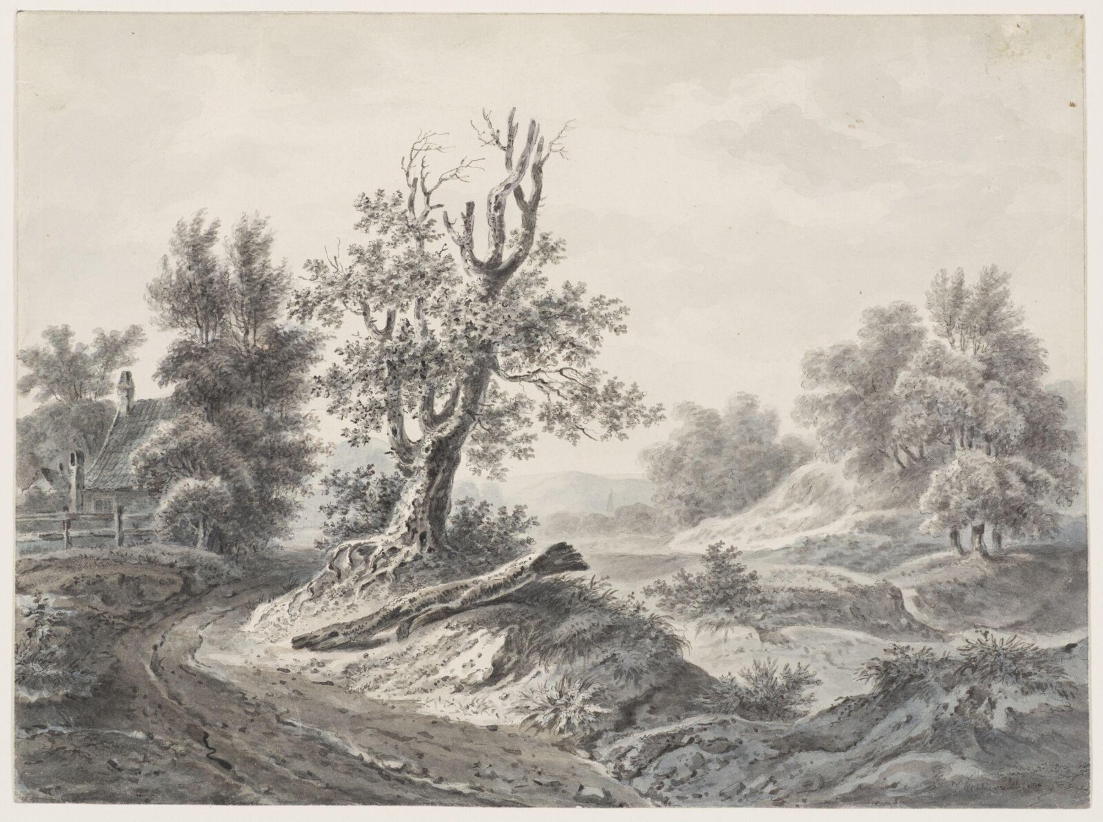 Landscape with cottage, Calame, mid 19th century