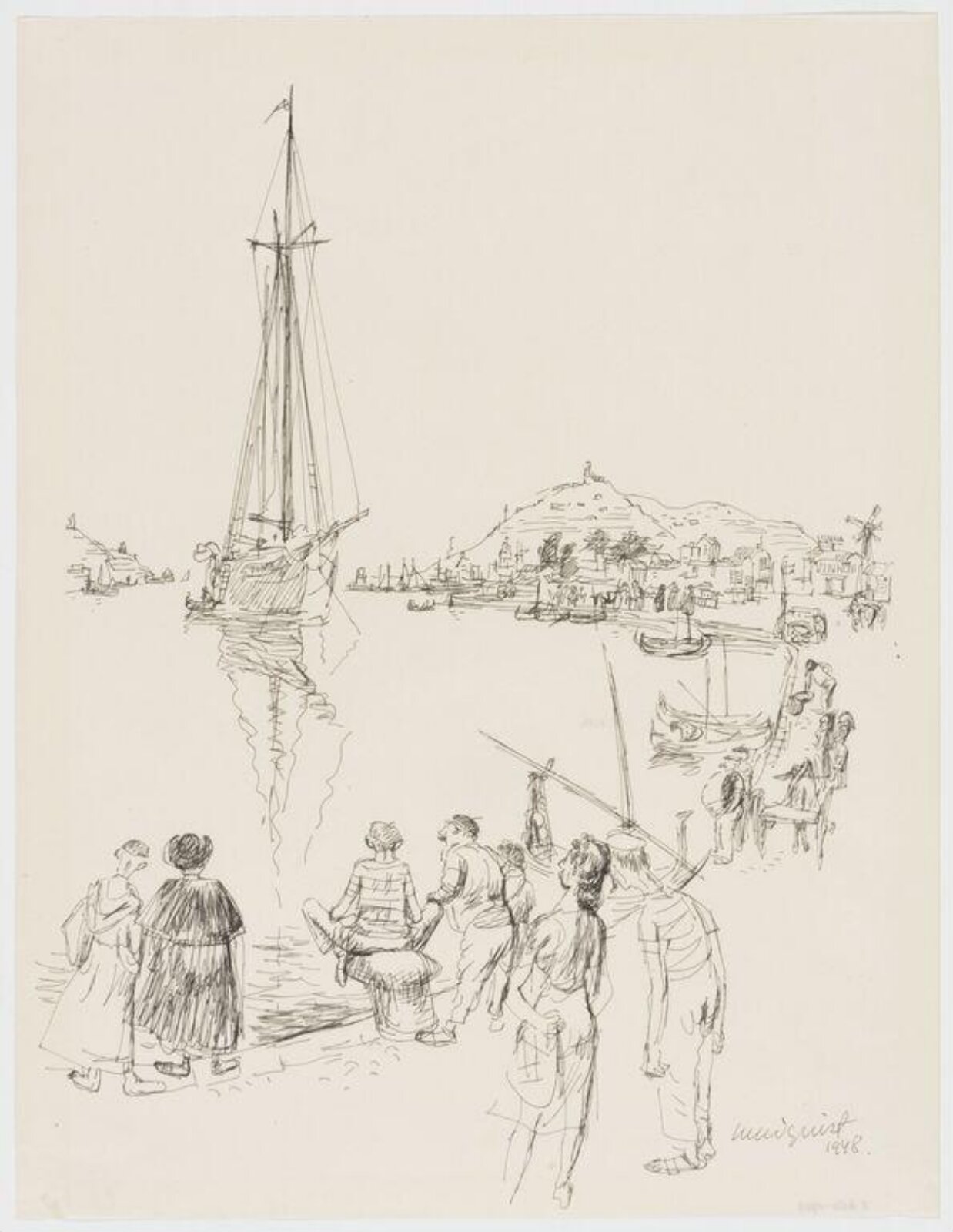 Drawing, Birger Lundquist, 1948