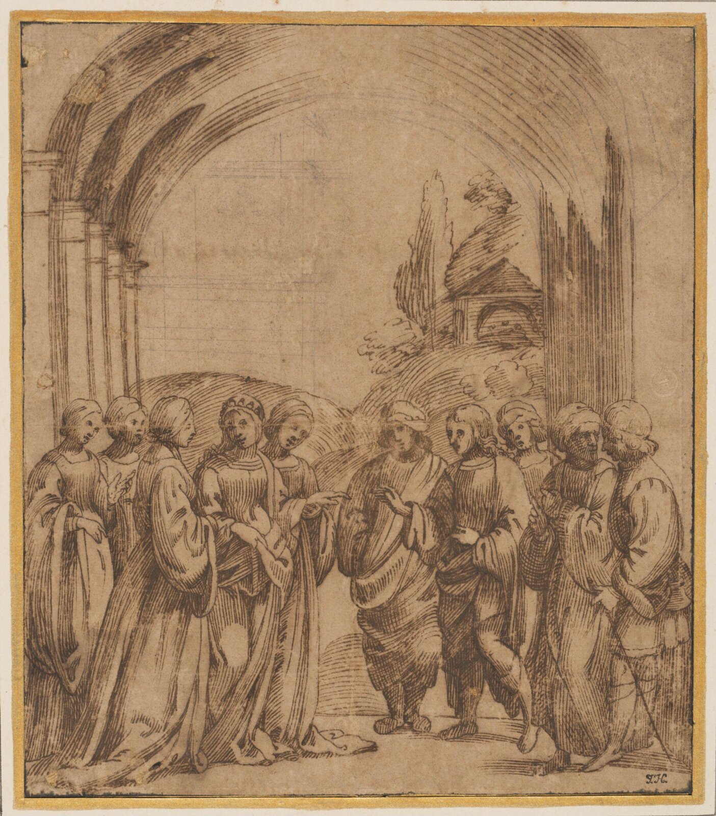 A Betrothal, Carracci, late 16th century