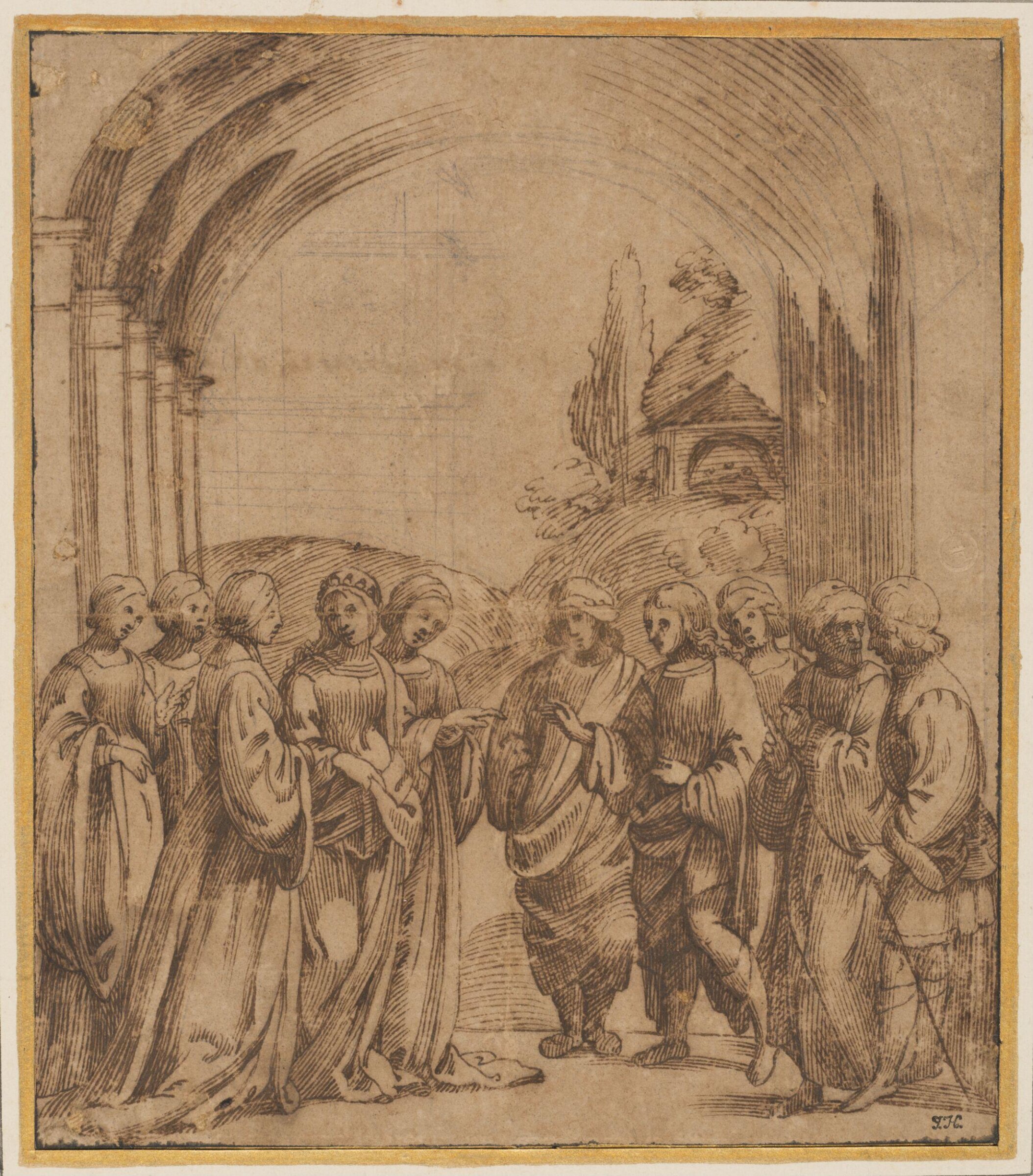 A Betrothal, Carracci, late 16th century