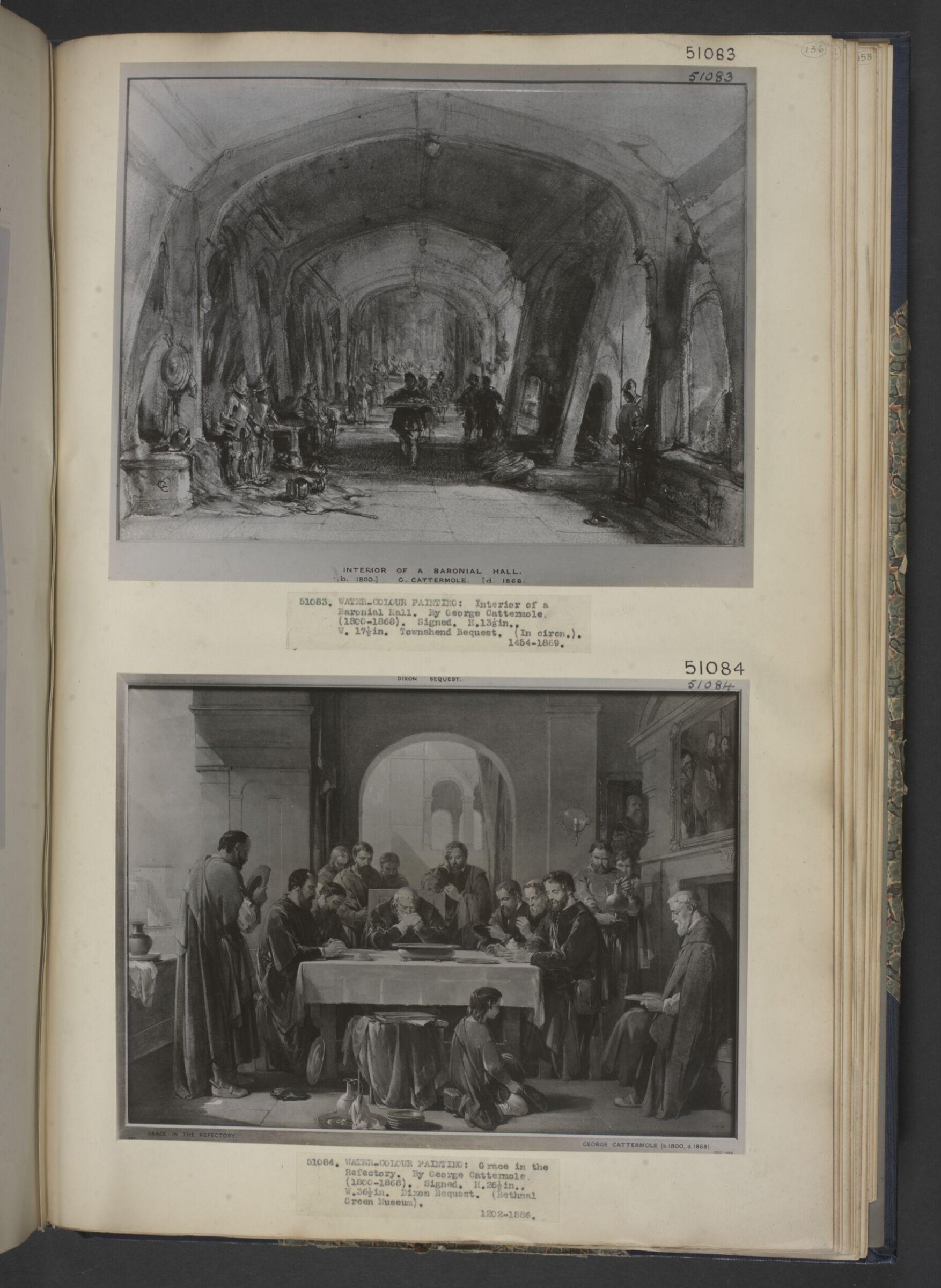 Grace in the Refectory, Cattermole, mid 19th century