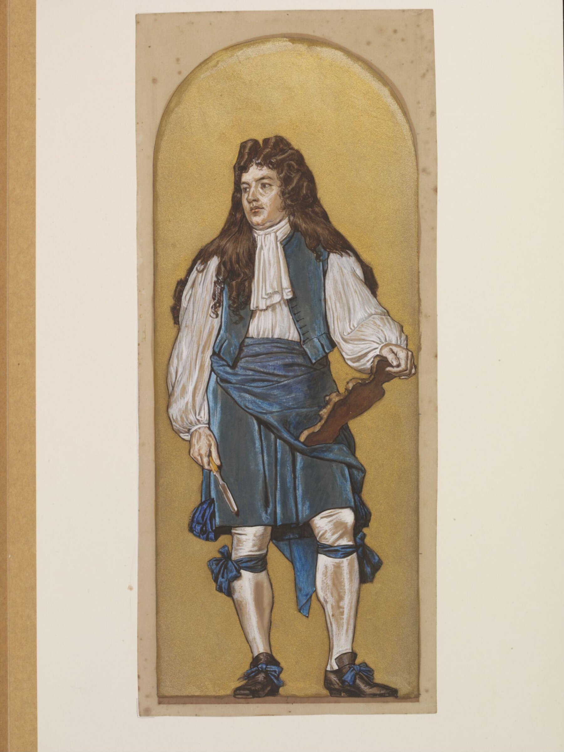 Sketch for the Valhalla mosaic of Grinling Gibbons, John Dawson Watson, 1832-1892