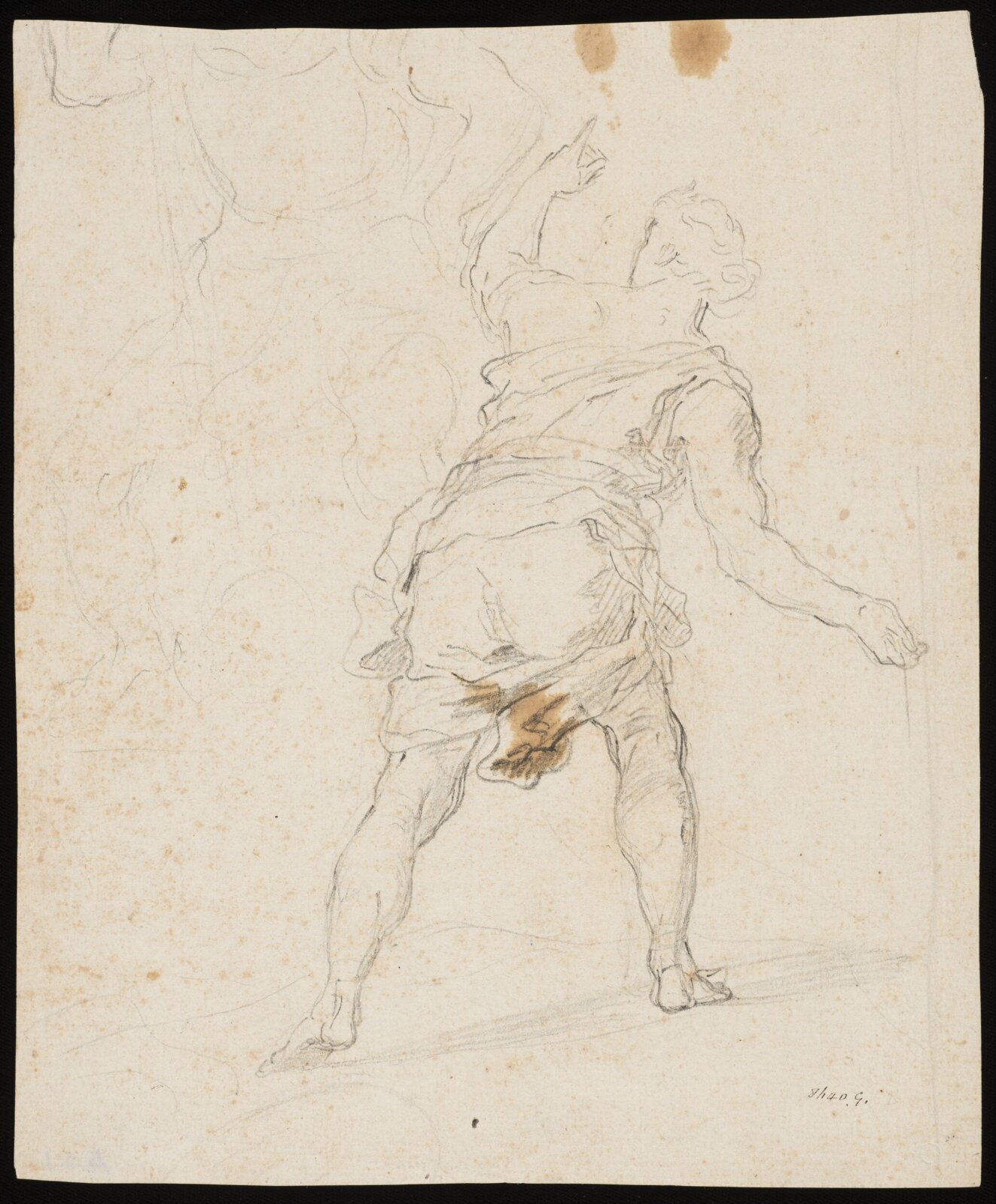 Figure in motion, back view, 19th century