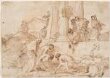 Tobit burying the dead outside the walls of Nineveh thumbnail 2