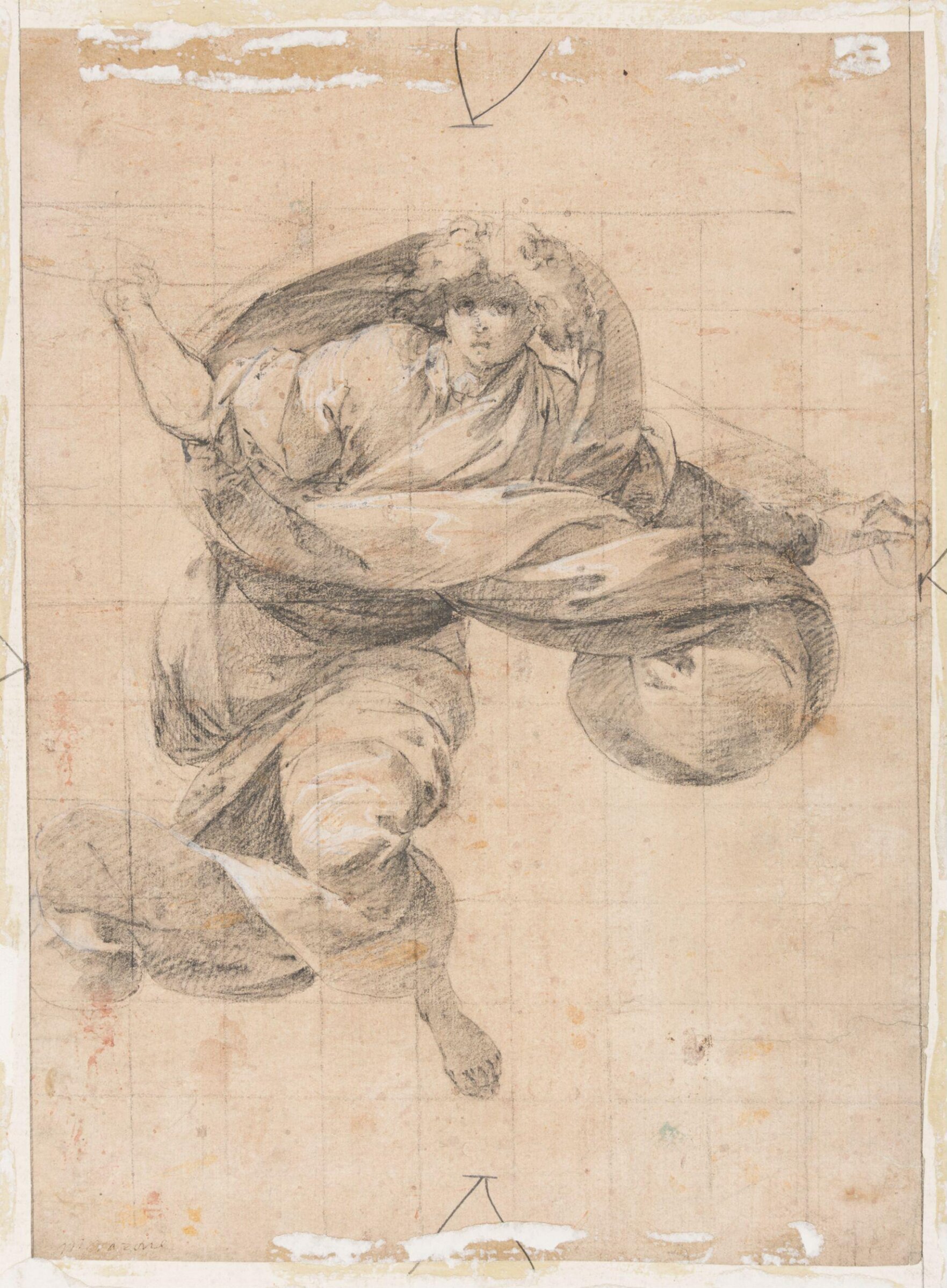 An angel in flight, Pier Francesco Morazzone, ca. early 17th century