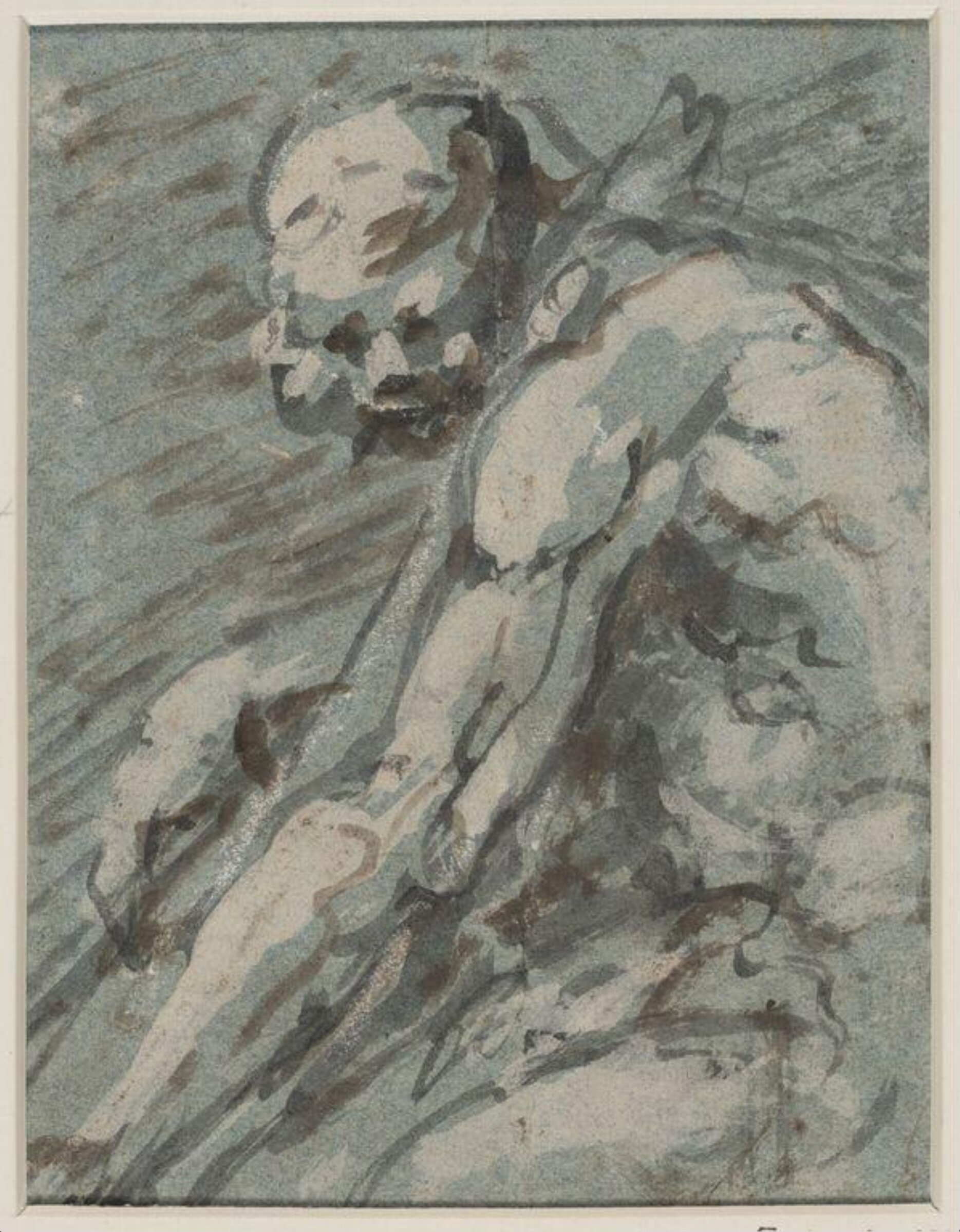 A nude man, seated, Benjamin West, 1738-1820