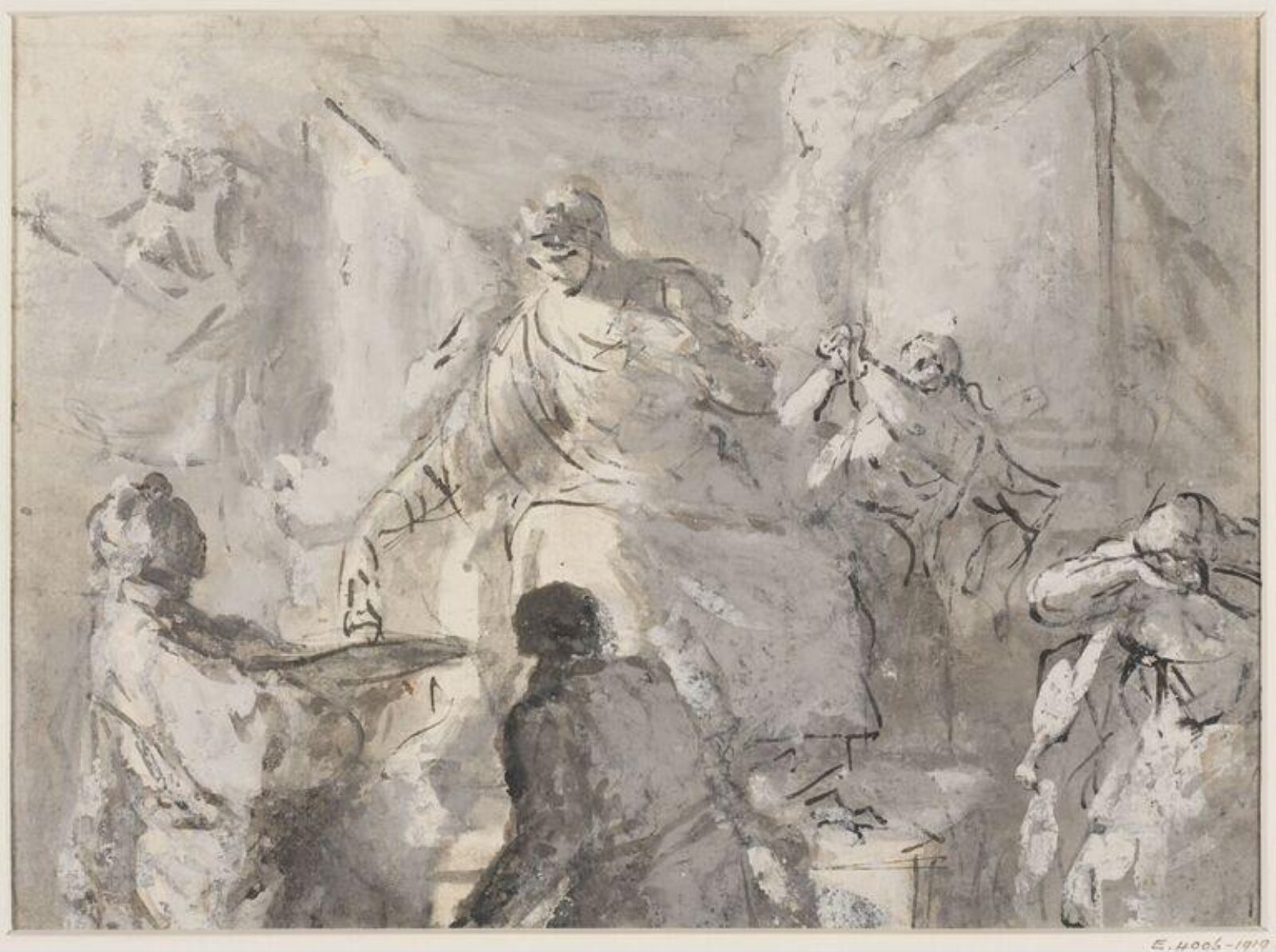 A seated figure receiving an offering, Benjamin West, 1738-1820