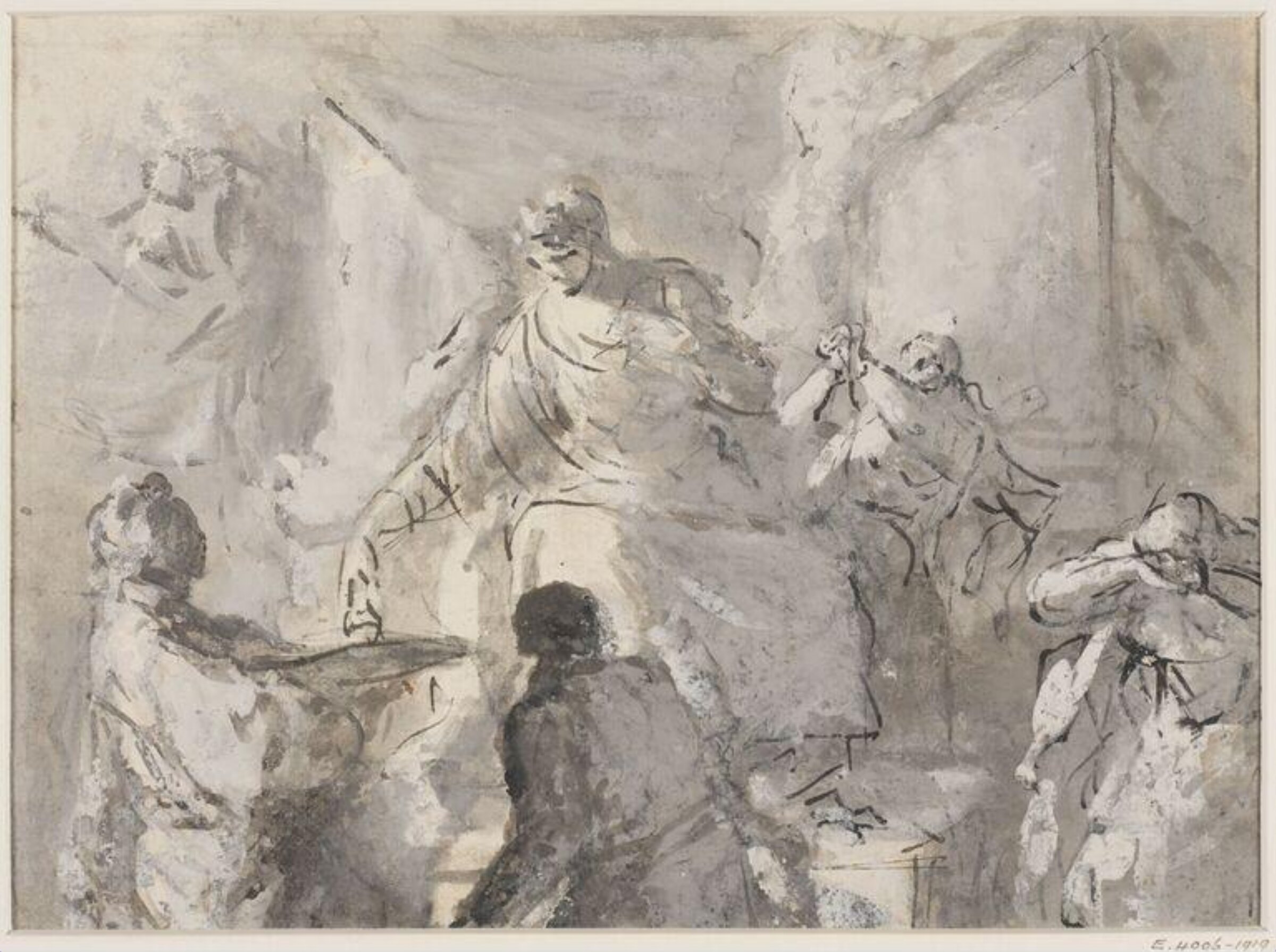 A seated figure receiving an offering, Benjamin West, 1738-1820