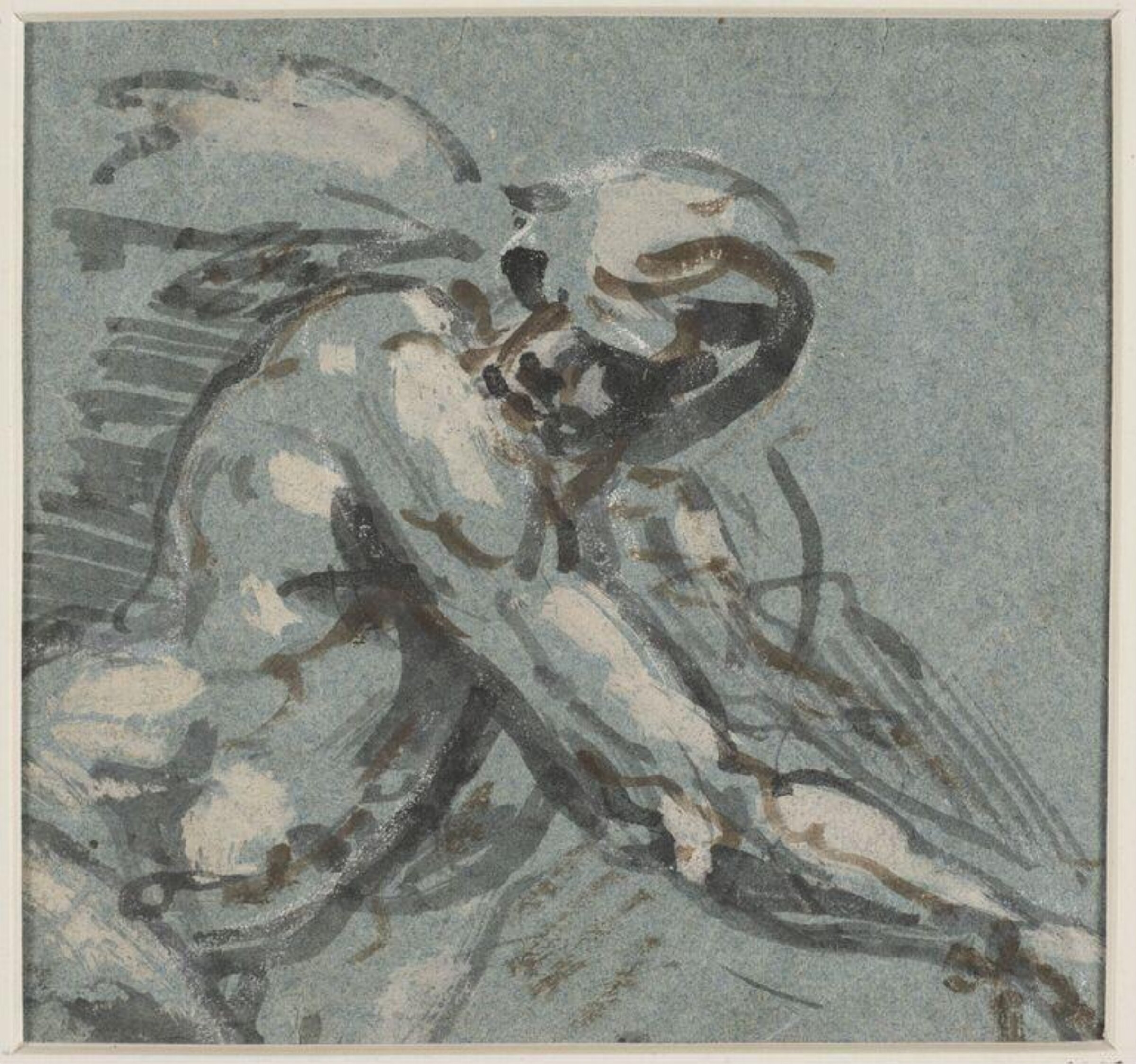 A nude man leaning forward, Benjamin West, 1738-1820