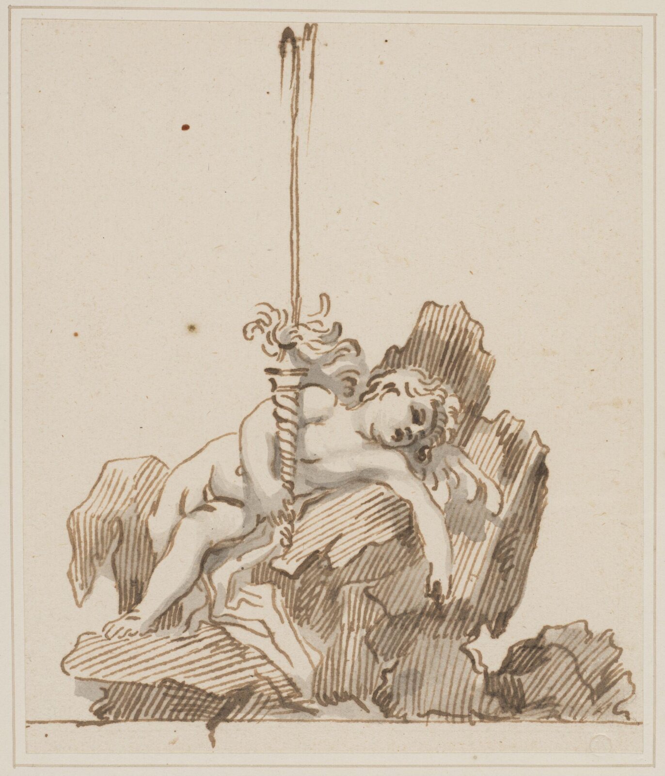 A sleeping putti, Domenico Parodi, 1668-1740