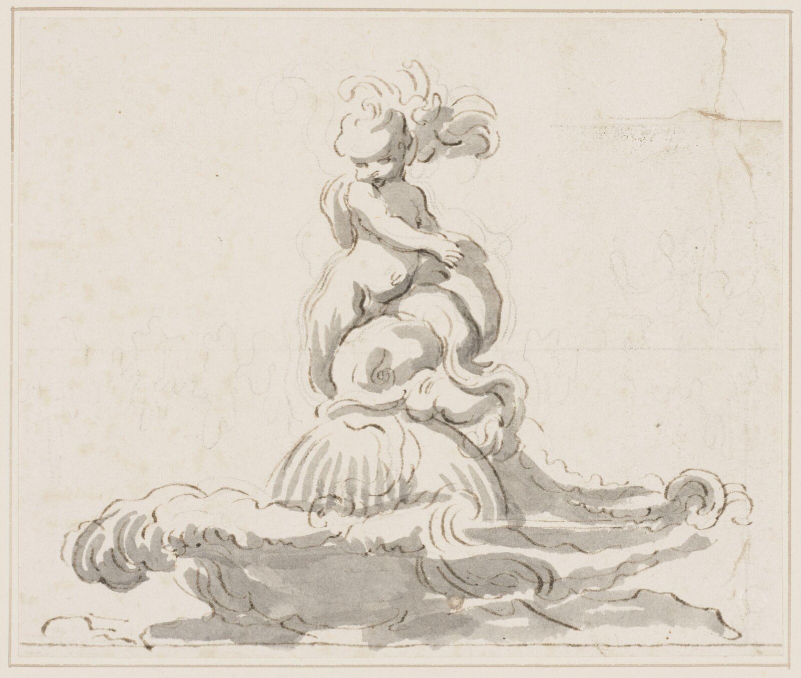 A putto and a dolphin, Domenico Parodi, 1668-1740