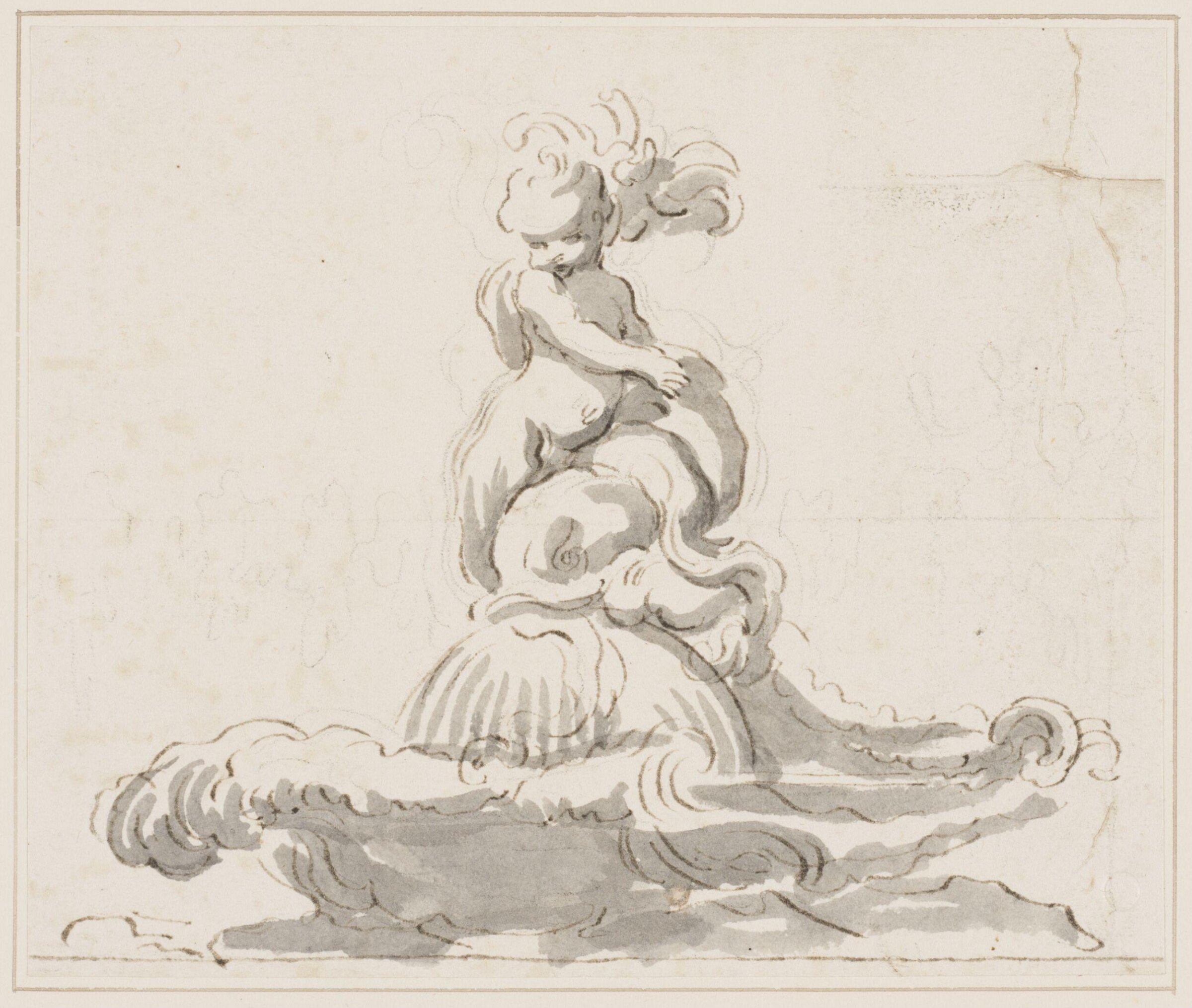 A putto and a dolphin, Domenico Parodi, 1668-1740