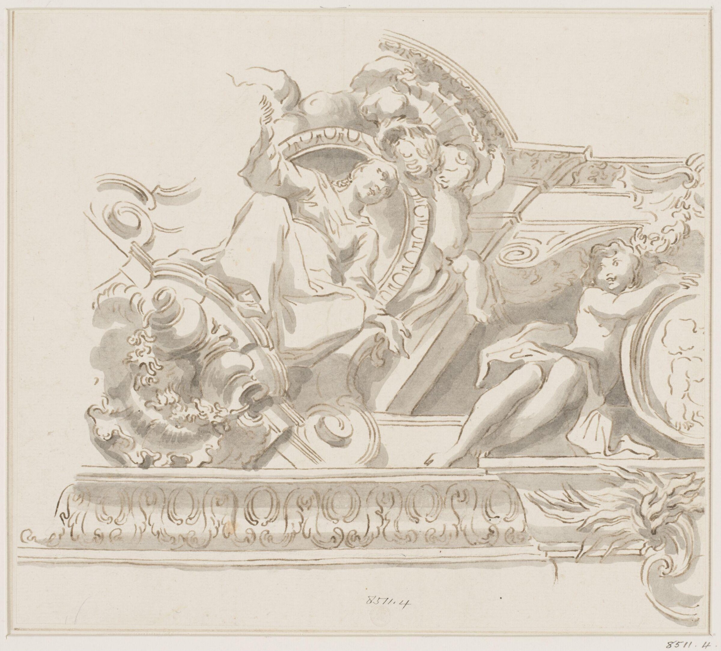 Design for the corner of a coved ceiling, Domenico Parodi, 1668-1740
