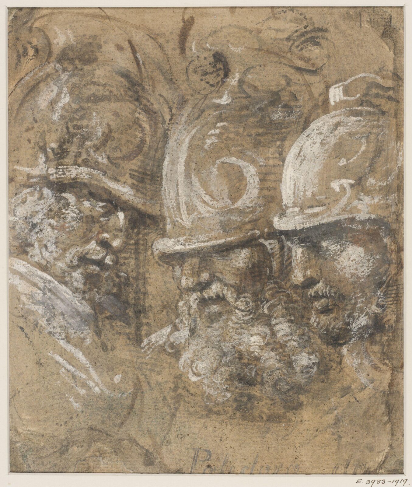 Three Soldiers' Heads, late 16th century