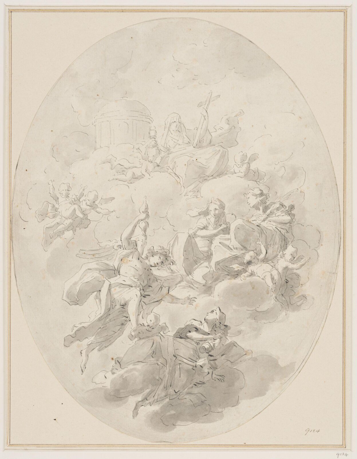 Ceiling design: allegorical subject, early 18th century
