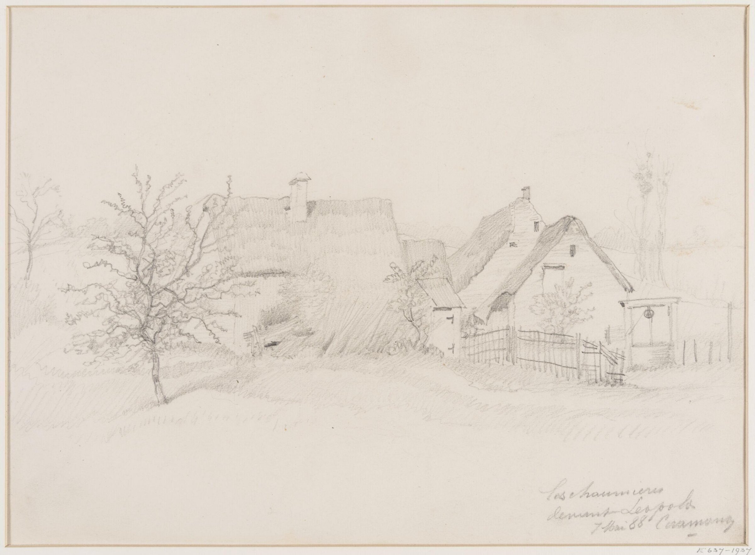 Les chaumieres devant Leopold, Charles Ferdinand Ceramano, 7 May 1888