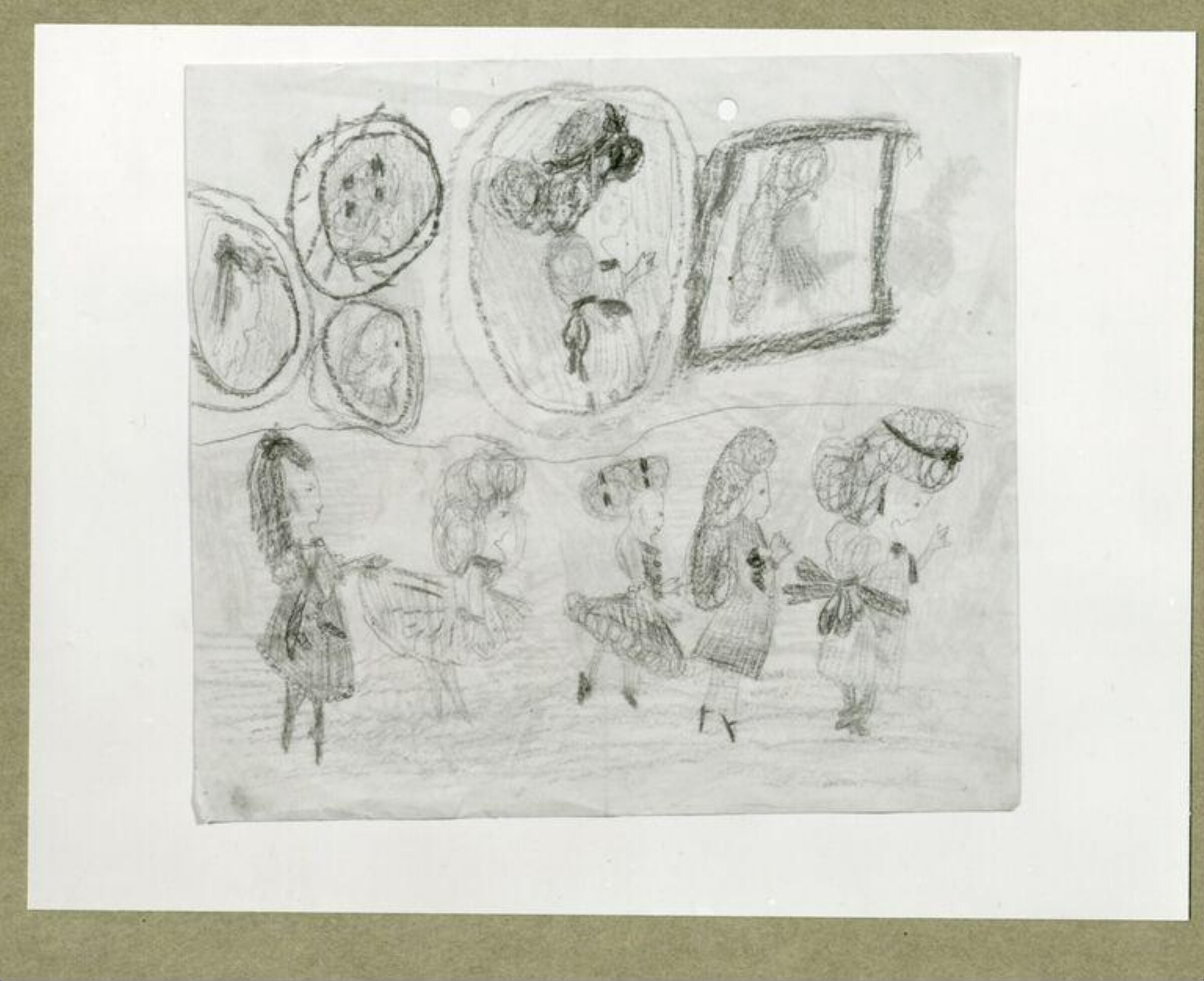 Children walking past their portraits, Margarete Hamerschlag, 1908-1914