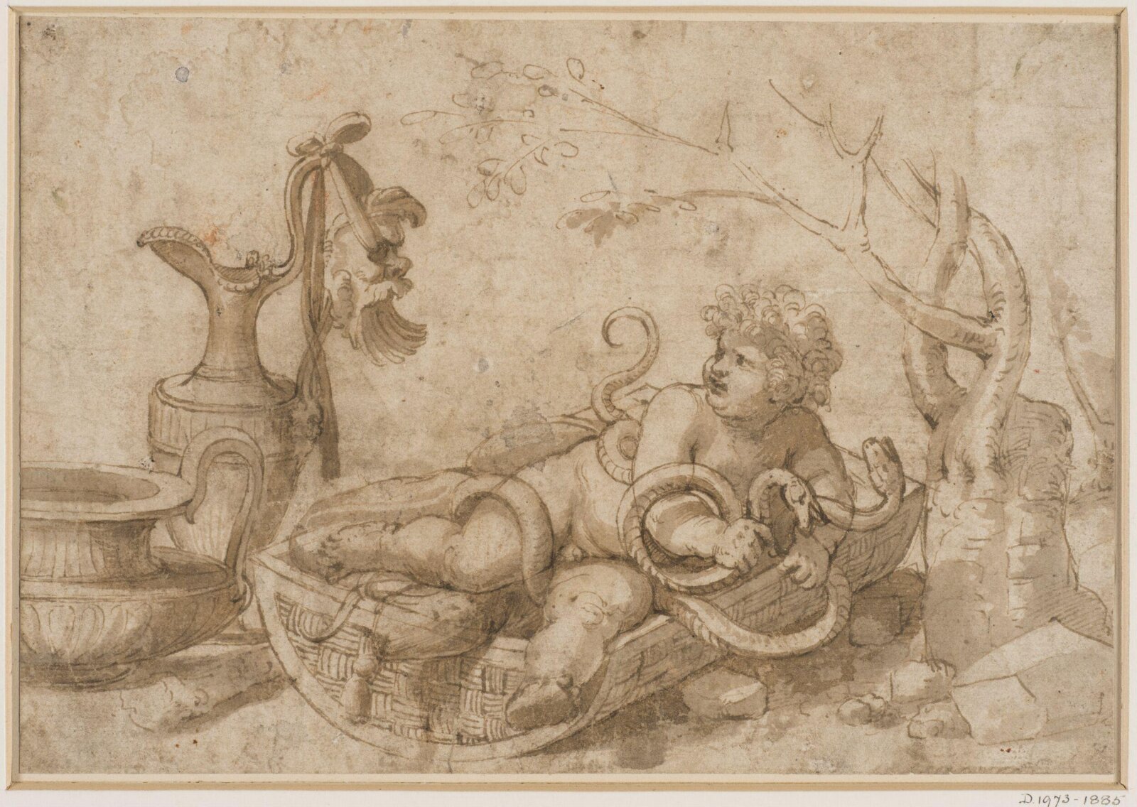 The child Hercules strangling the serpents, Carracci, ca. 1580-1609