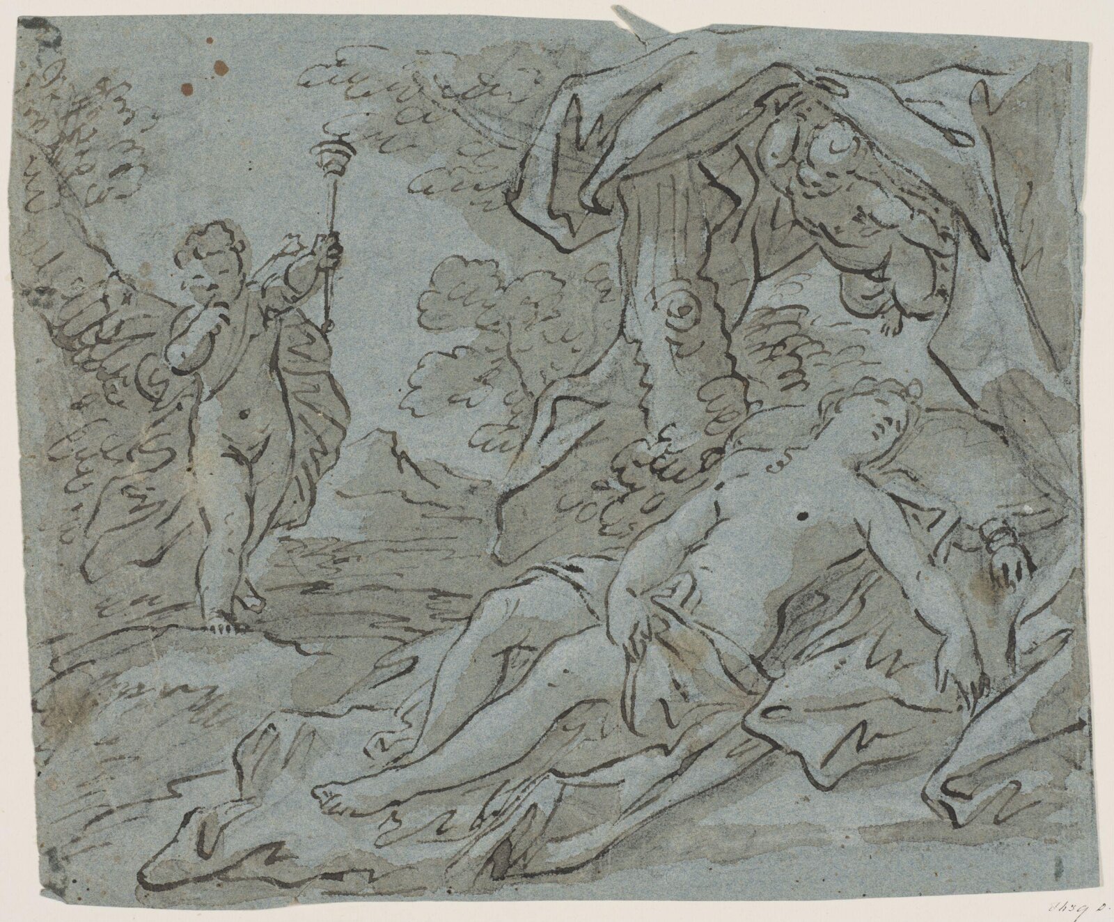 Sleeping Venus attended by two cupids, Luca Giordano, ca. 1650-1705