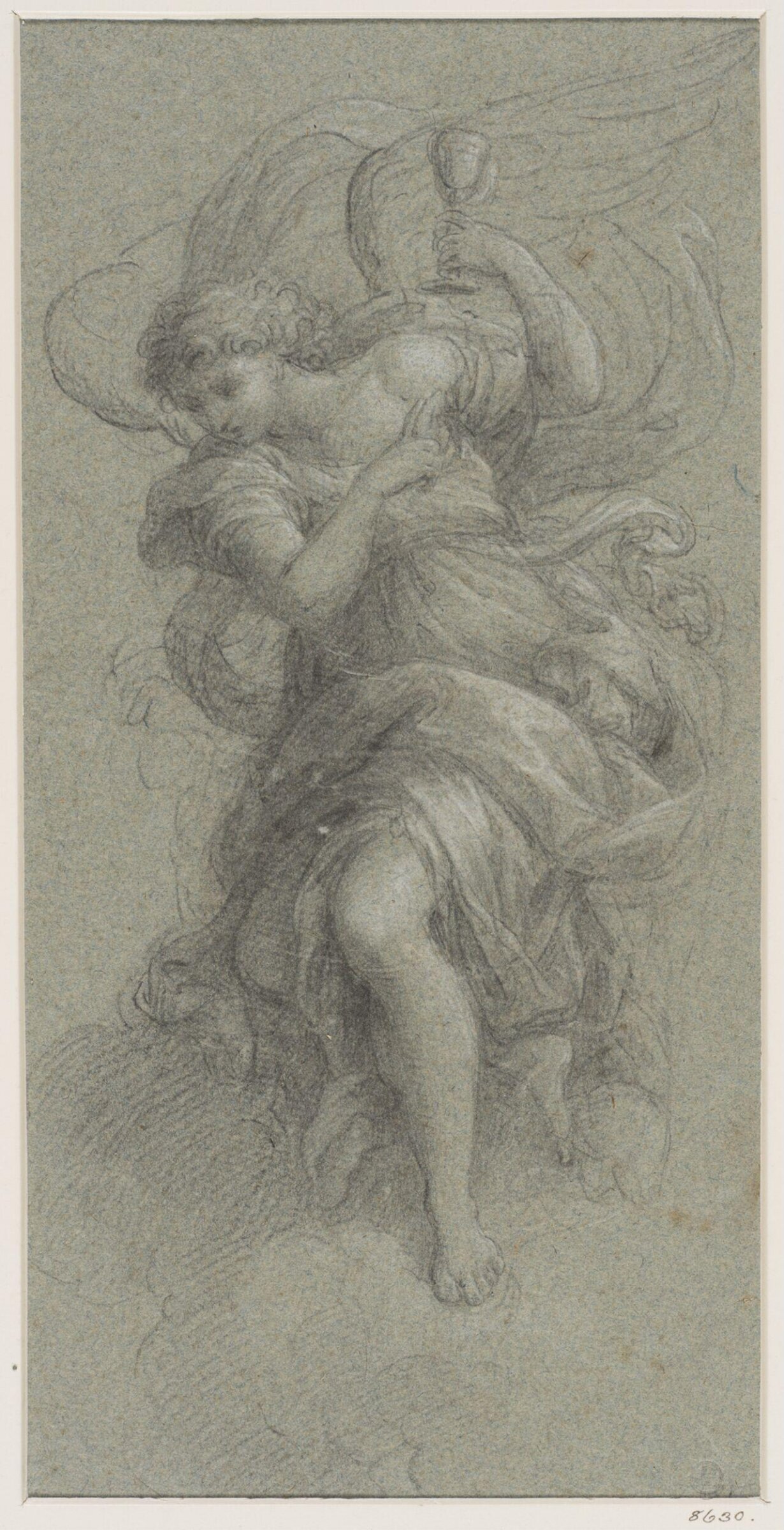 Kneeling angel holding a chalice, Stefano Pozzo, 1707-1768